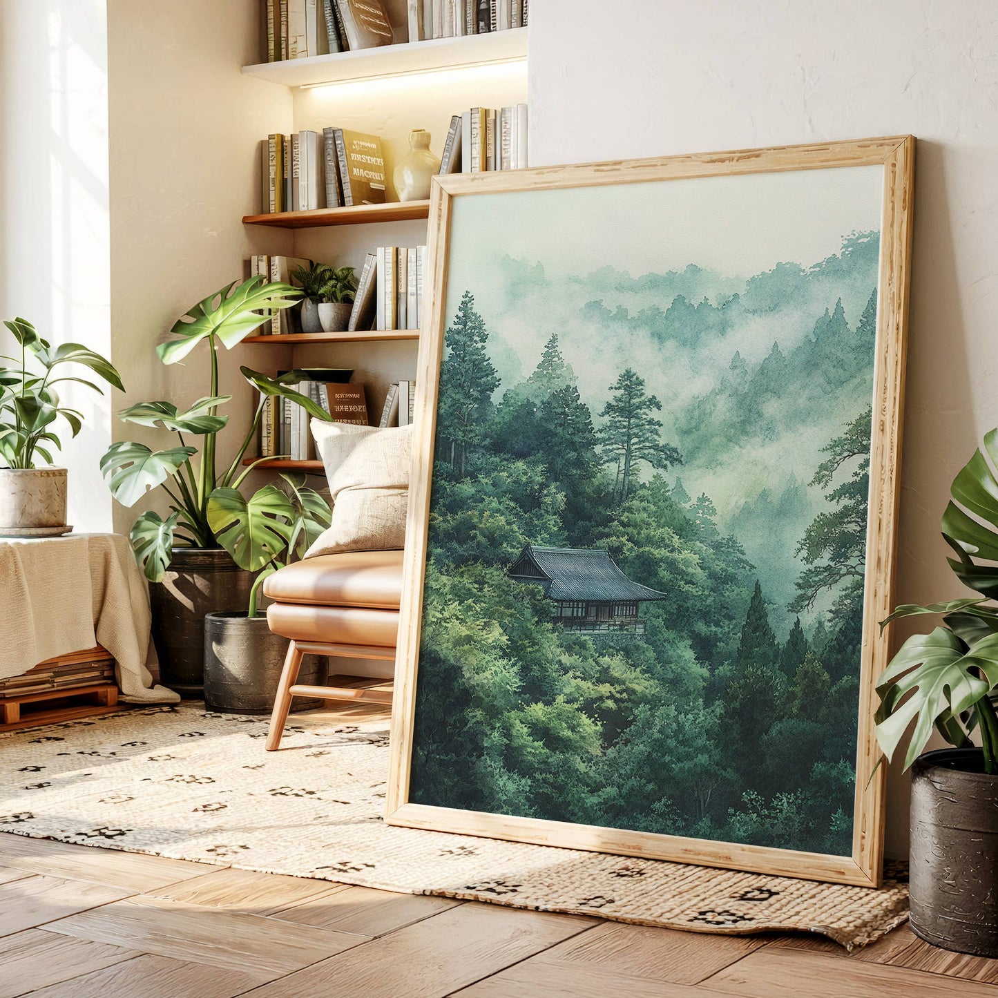 Mountain Temple Rests In Emerald Mist