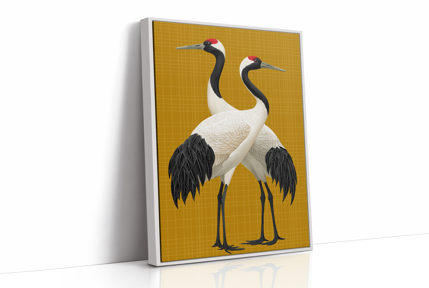 Twin Cranes on Golden Grid