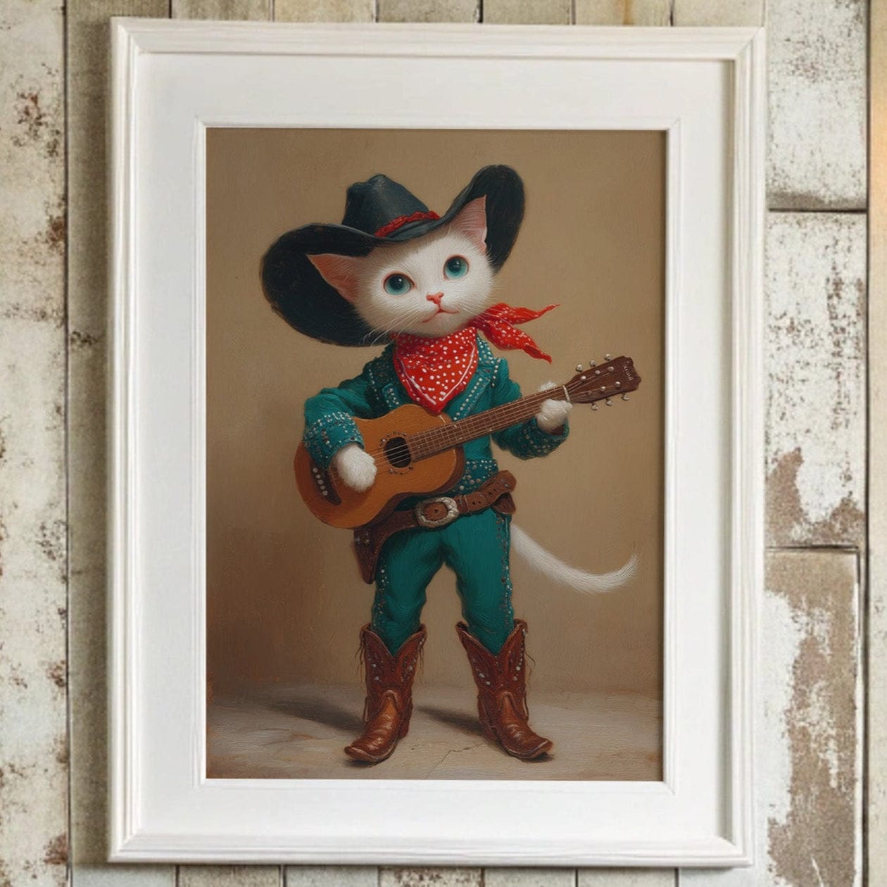 Feline Strums Western Lullaby Tonight