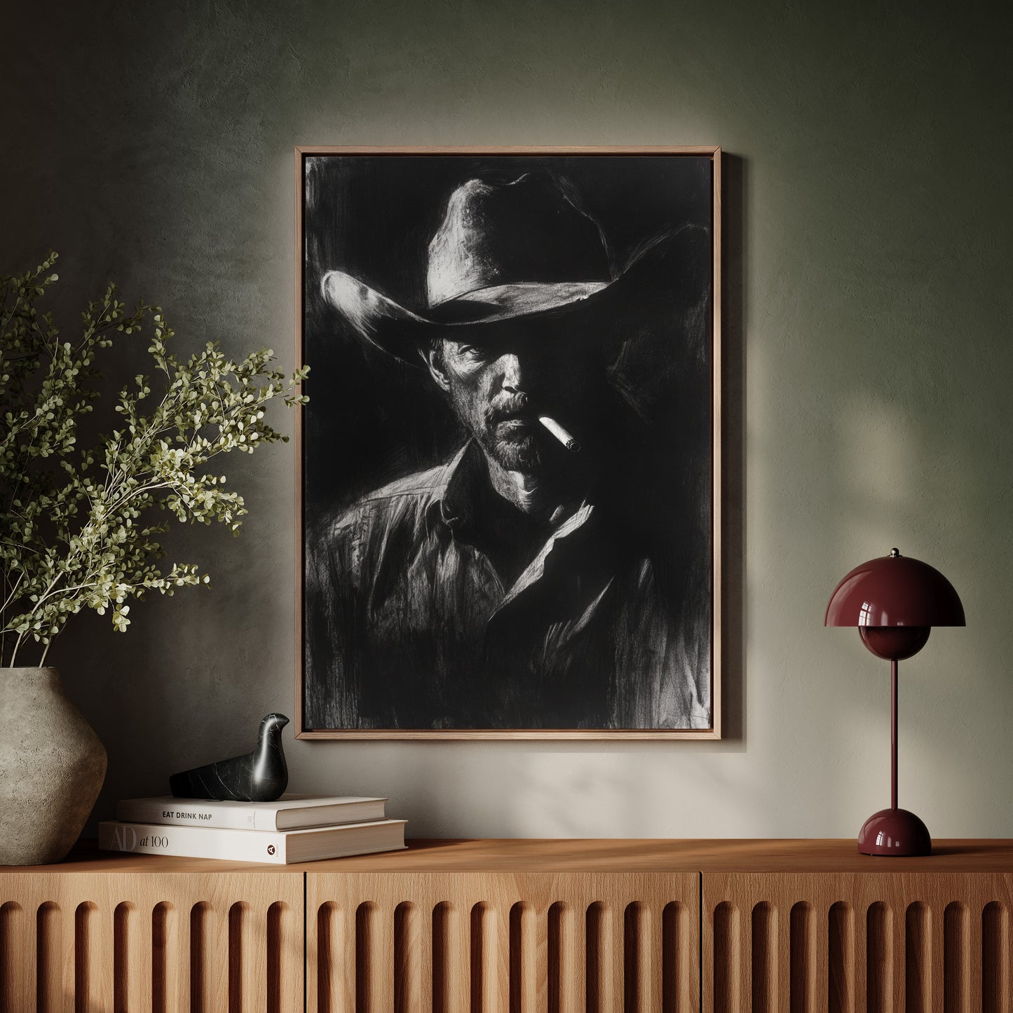 Midnight Cowboy in Charcoal Shadows