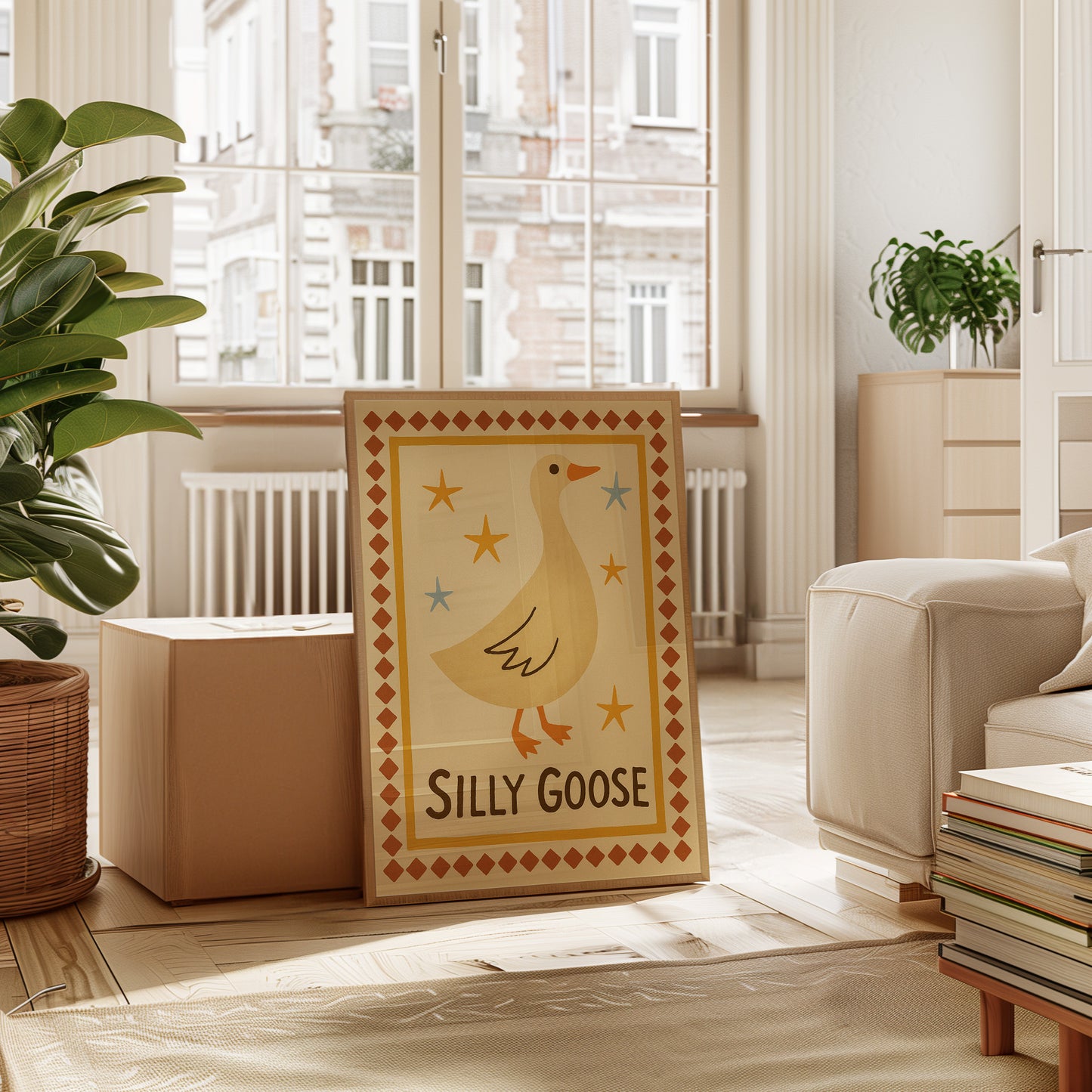 Silly Goose Folk Art Print