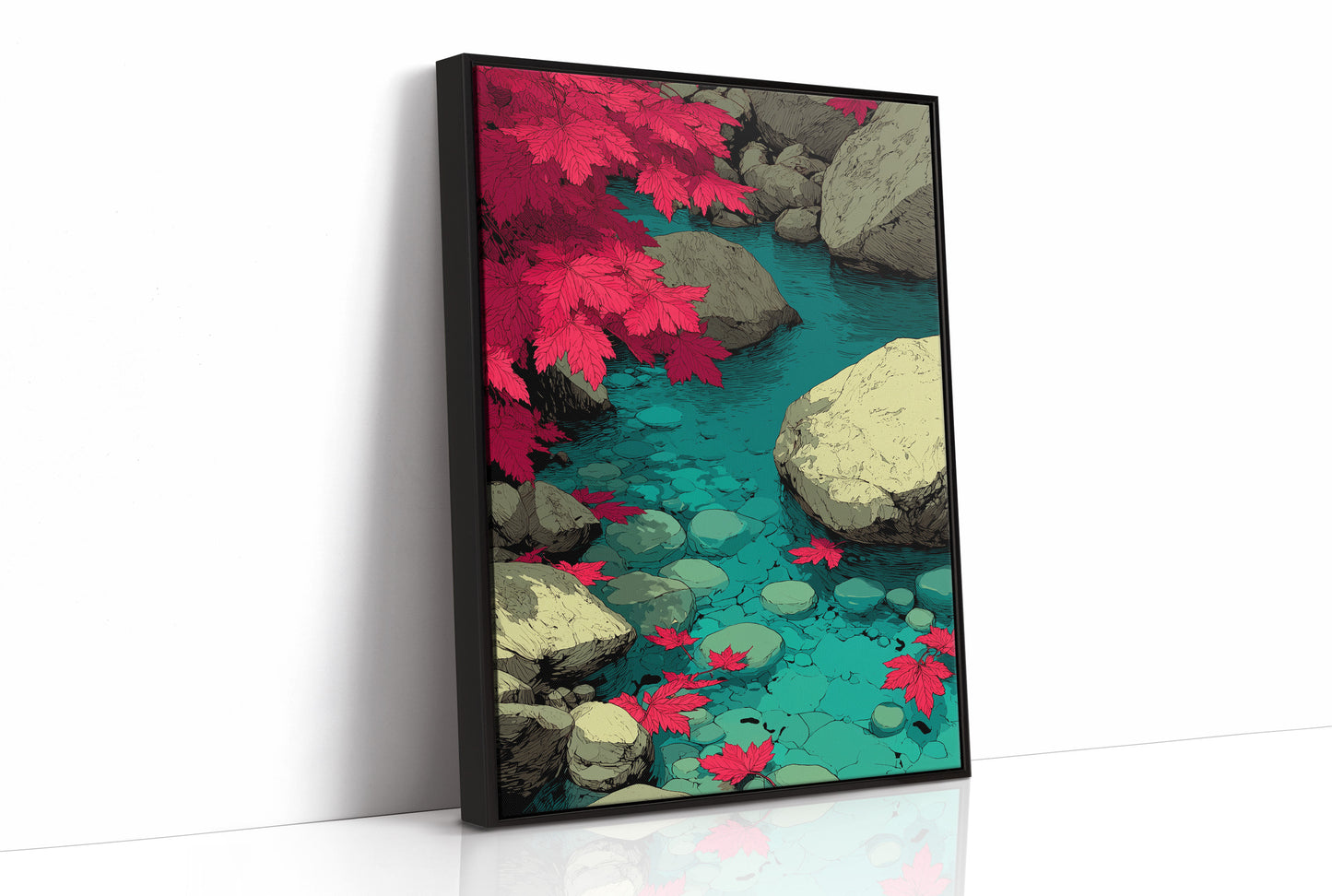 Maple Leaves on the Creek