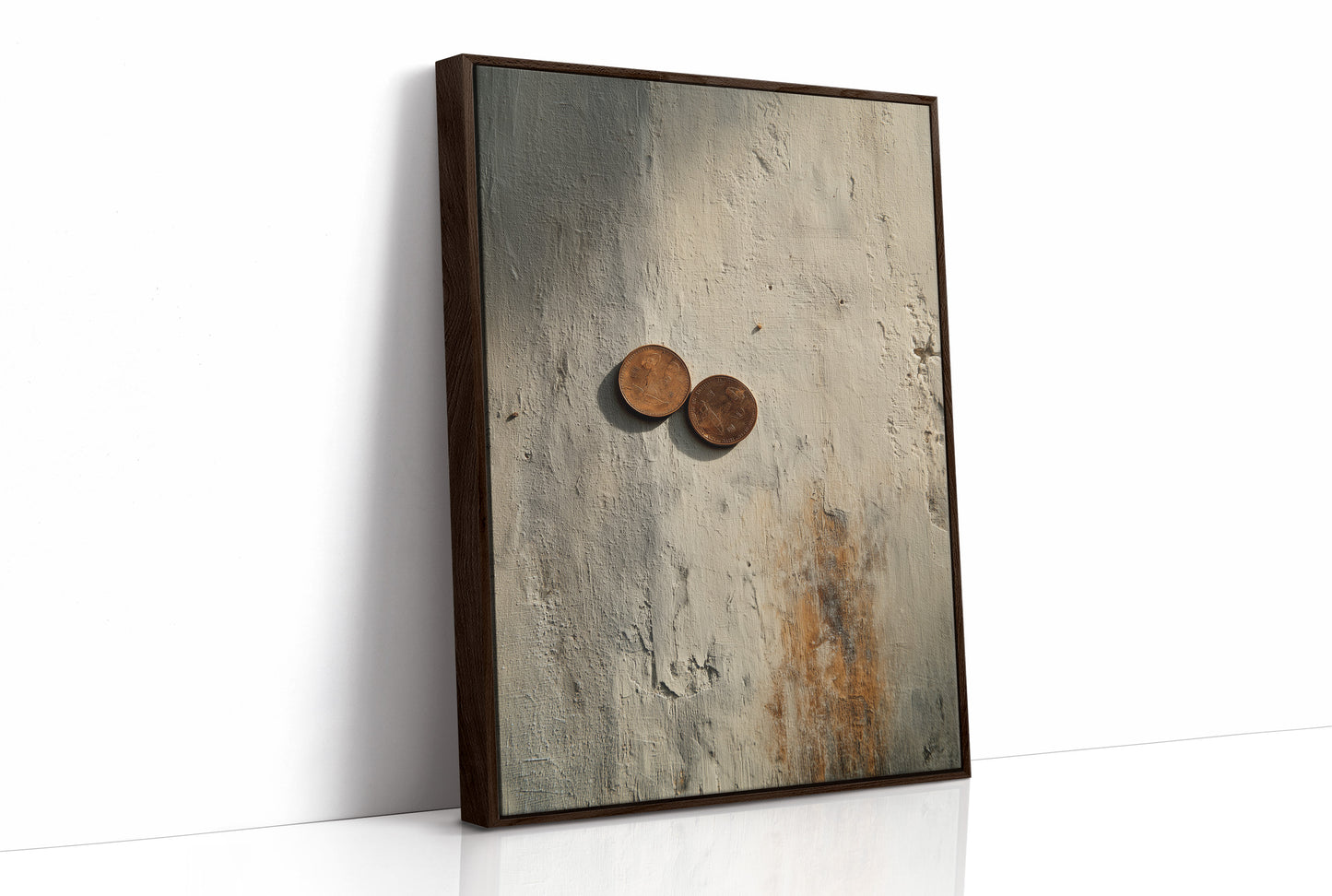 Copper Remnants on Weathered Canvas