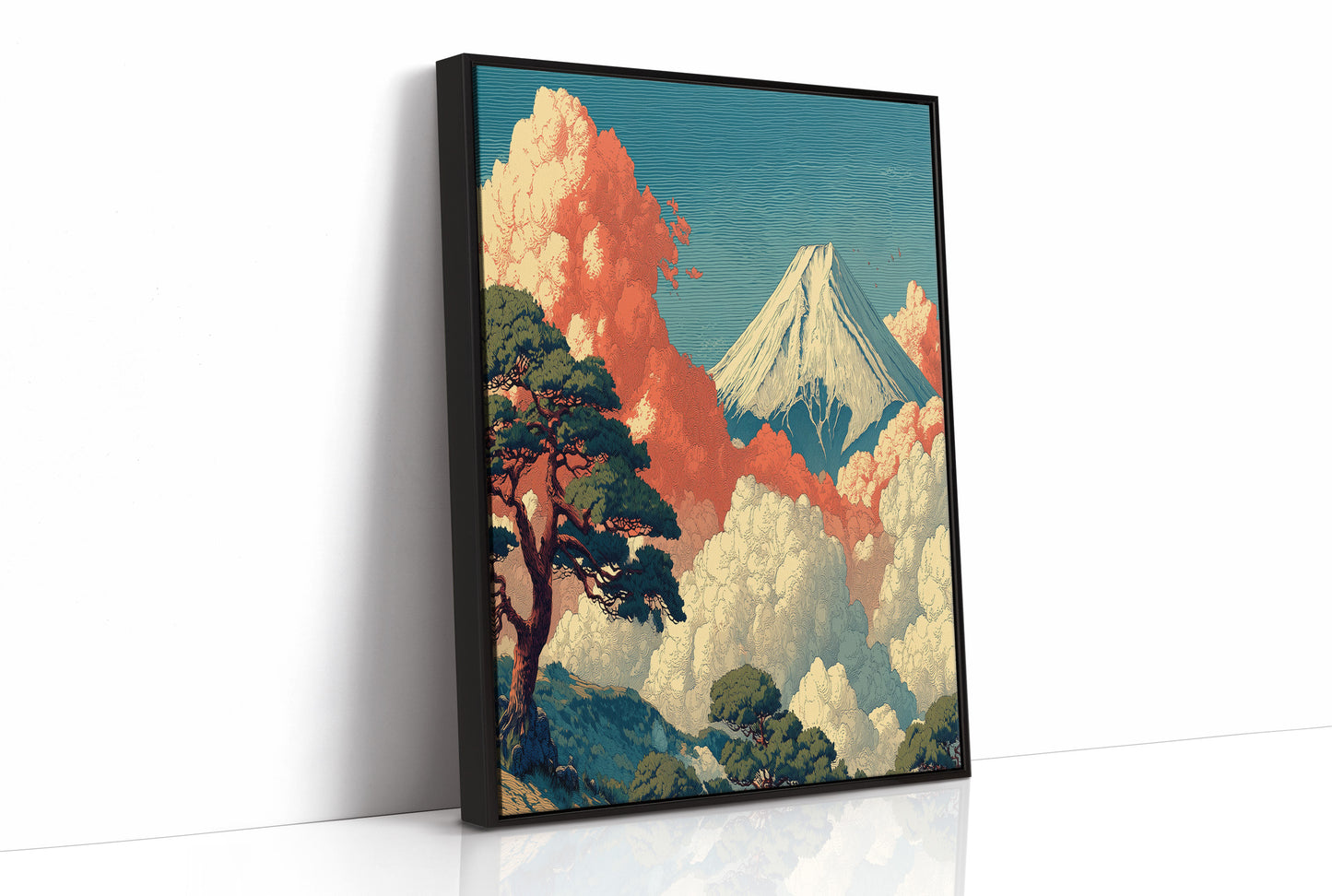 Fuji Above the Coral Clouds