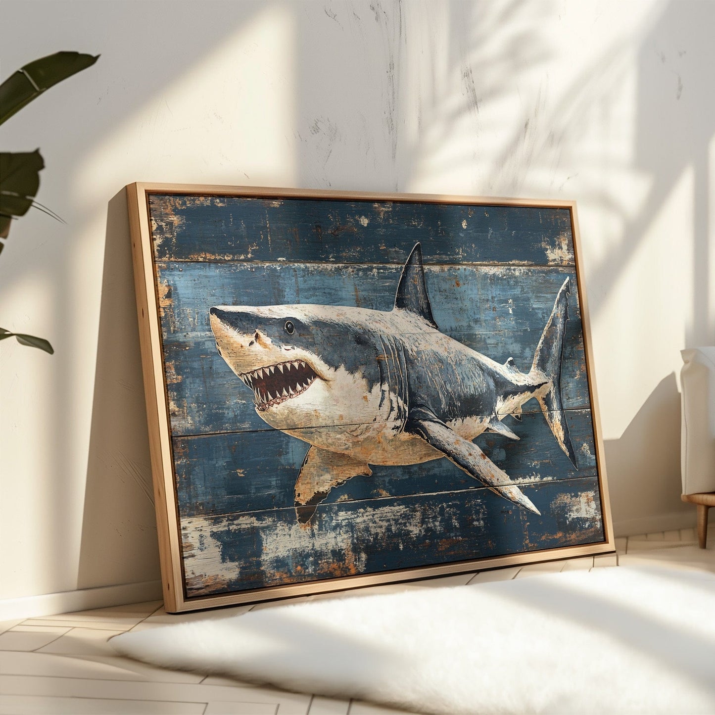 Deep Blue Tales On Weathered Wood