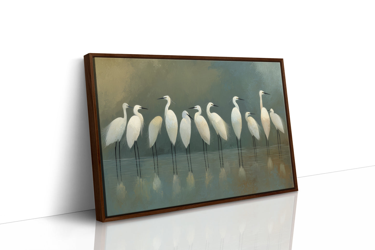Ethereal Assembly: White Watchers of the Marsh