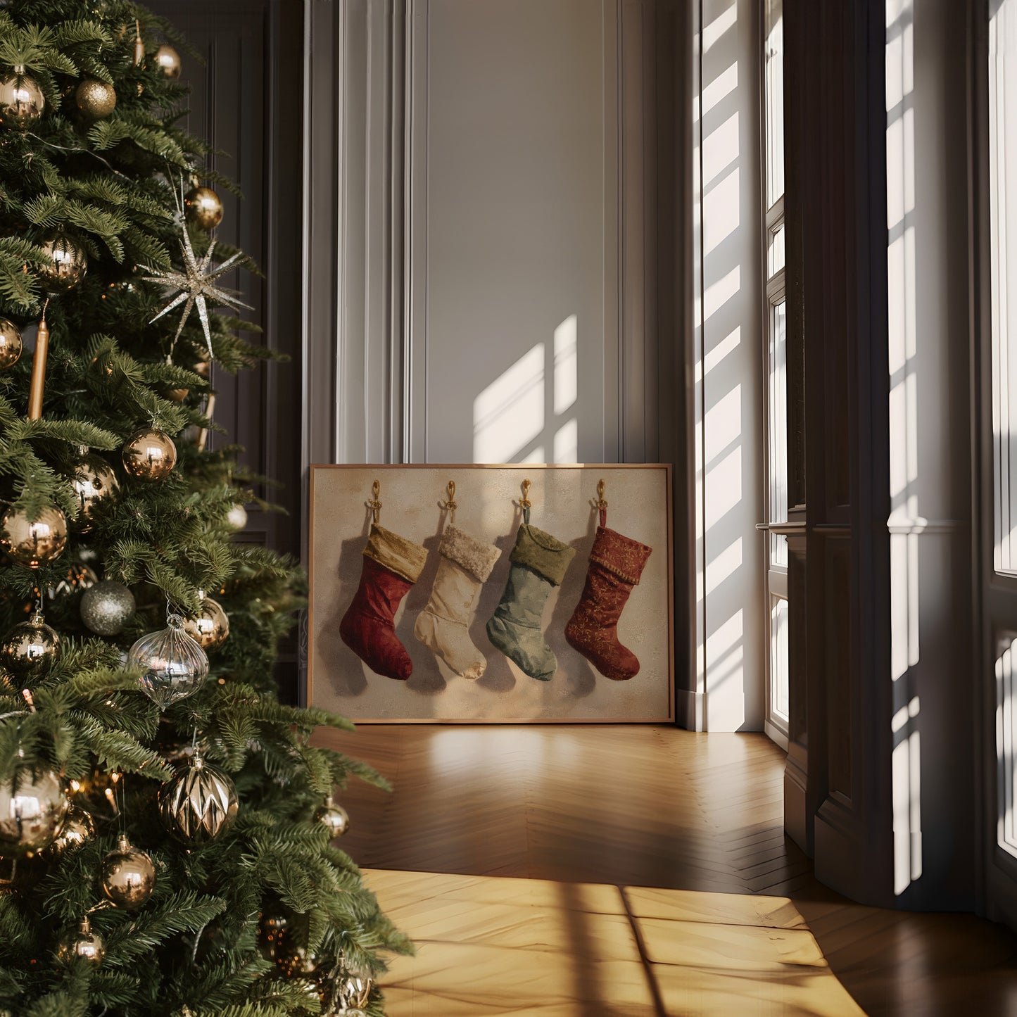 Stockings Frame December's Gentle Light