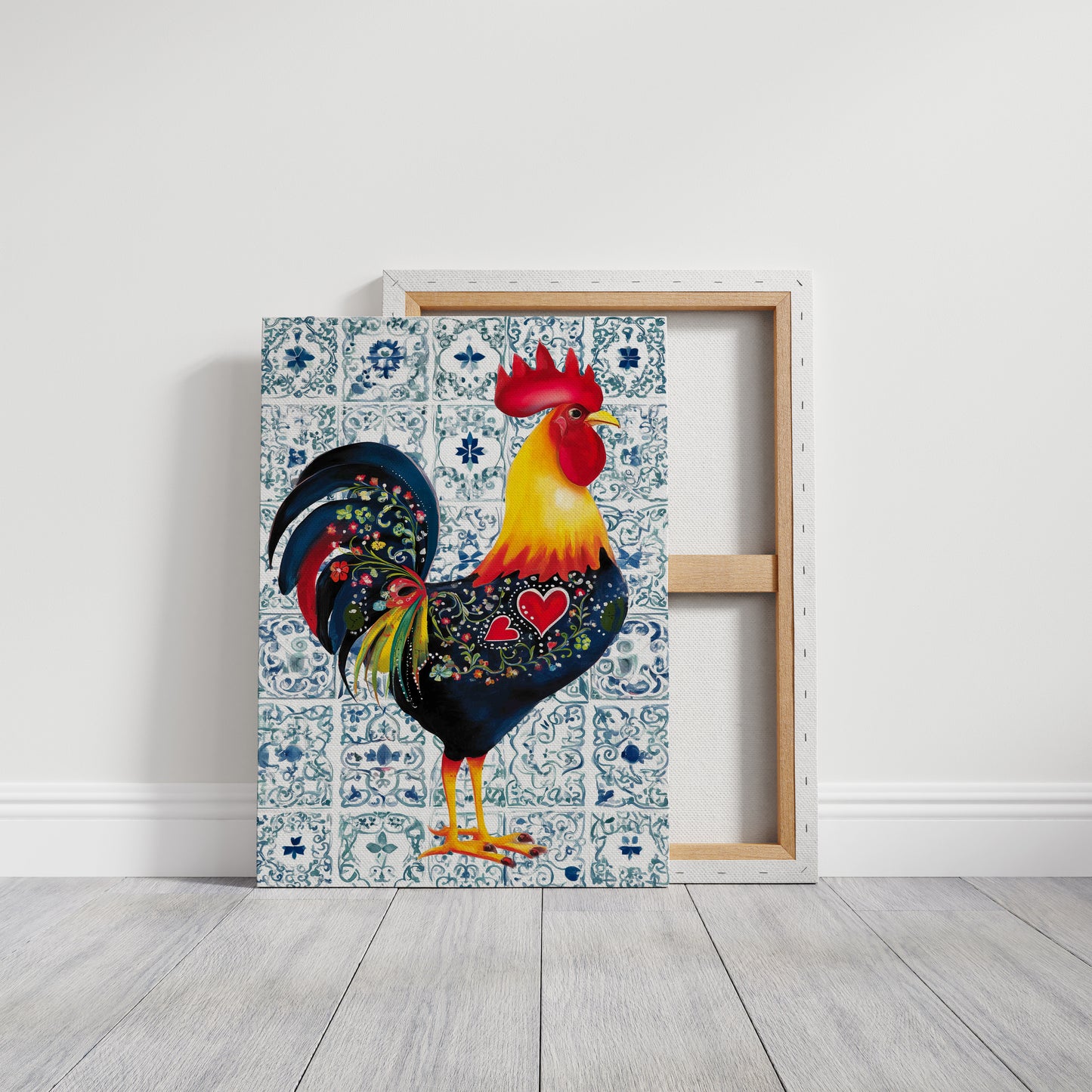 Morning Rooster Meets Portuguese Tiles