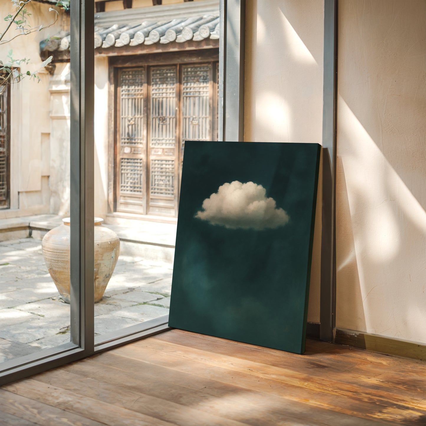 Lonely Cloud in Deep Teal Sky