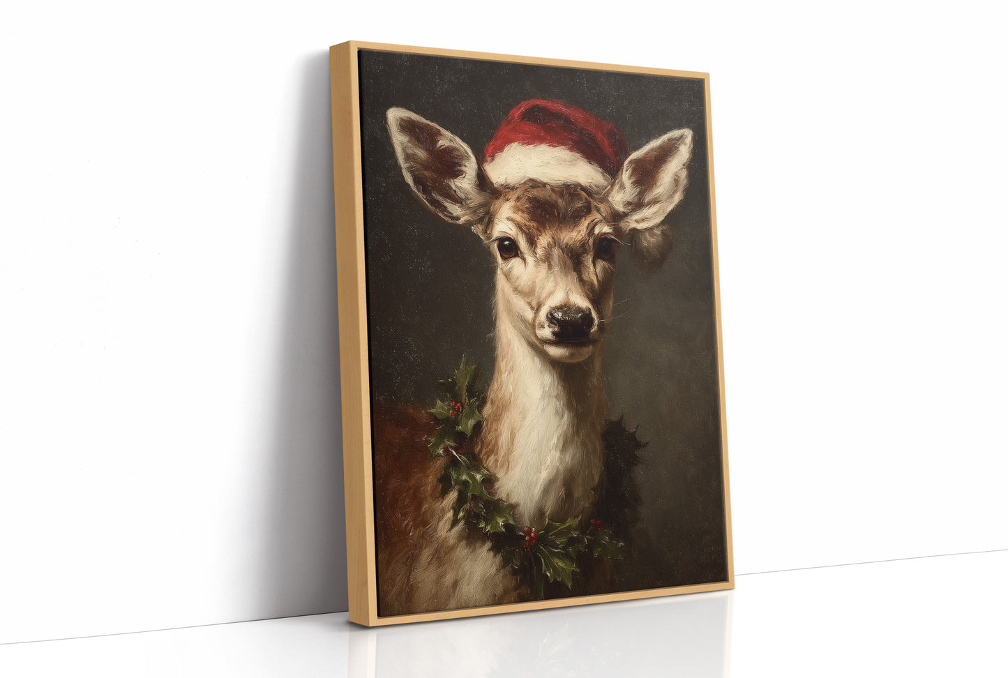 Fawn in a Santa Hat