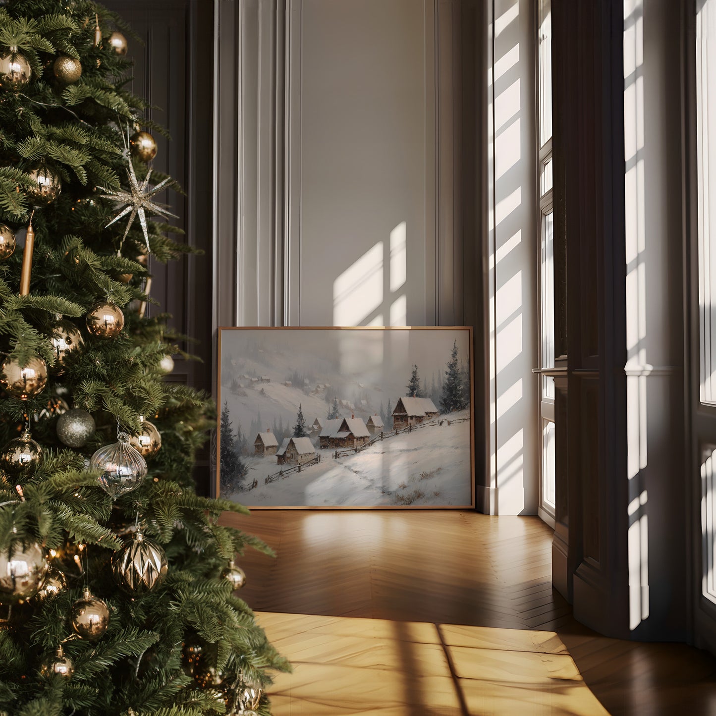 Snow Blankets Our Mountain Village Path