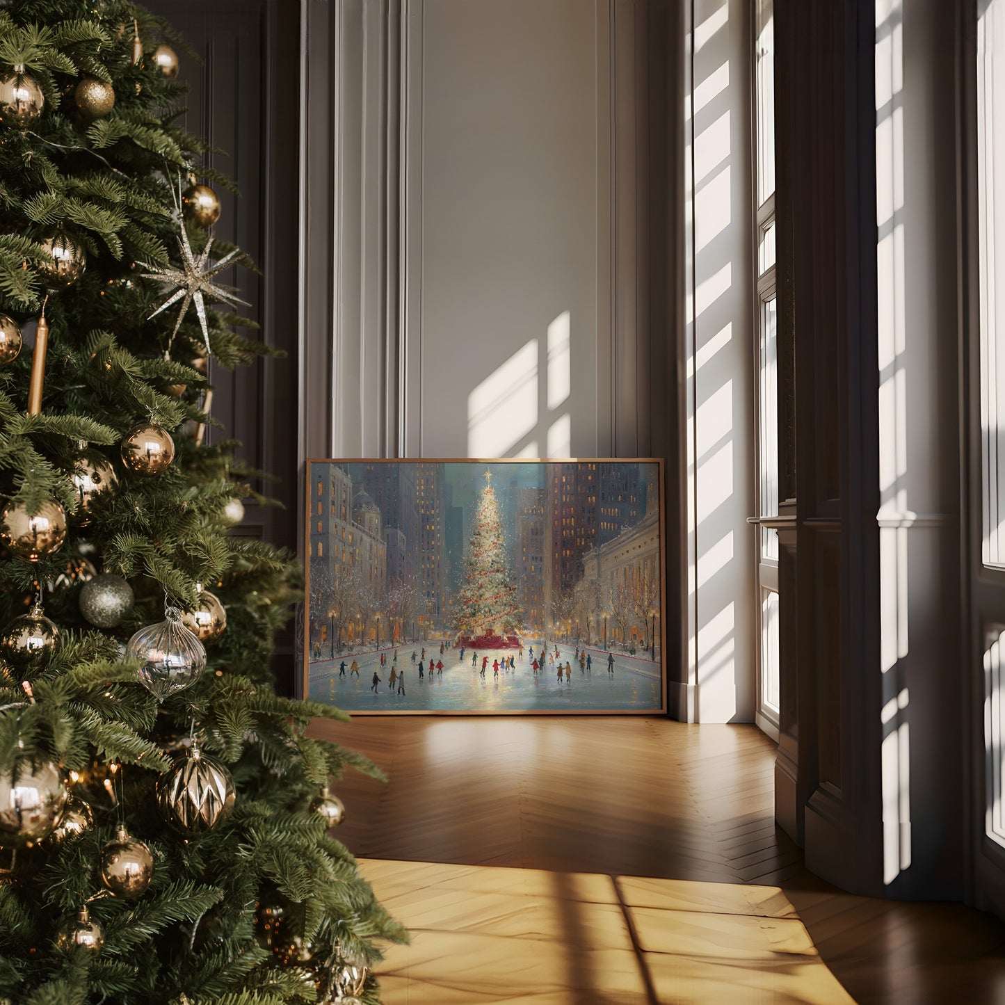 Winter Skaters Circle Manhattan's Heart