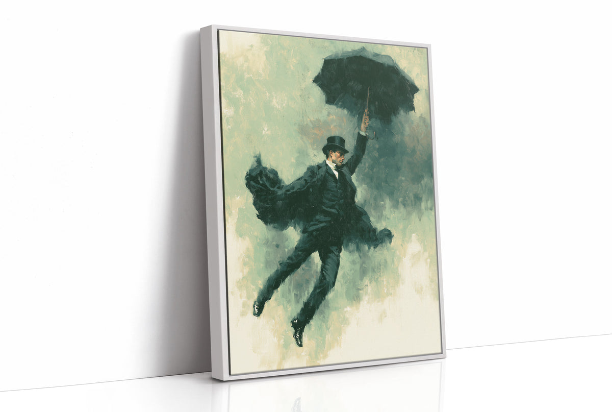 The Falling Gentleman — Striding Through Storm Oil Print