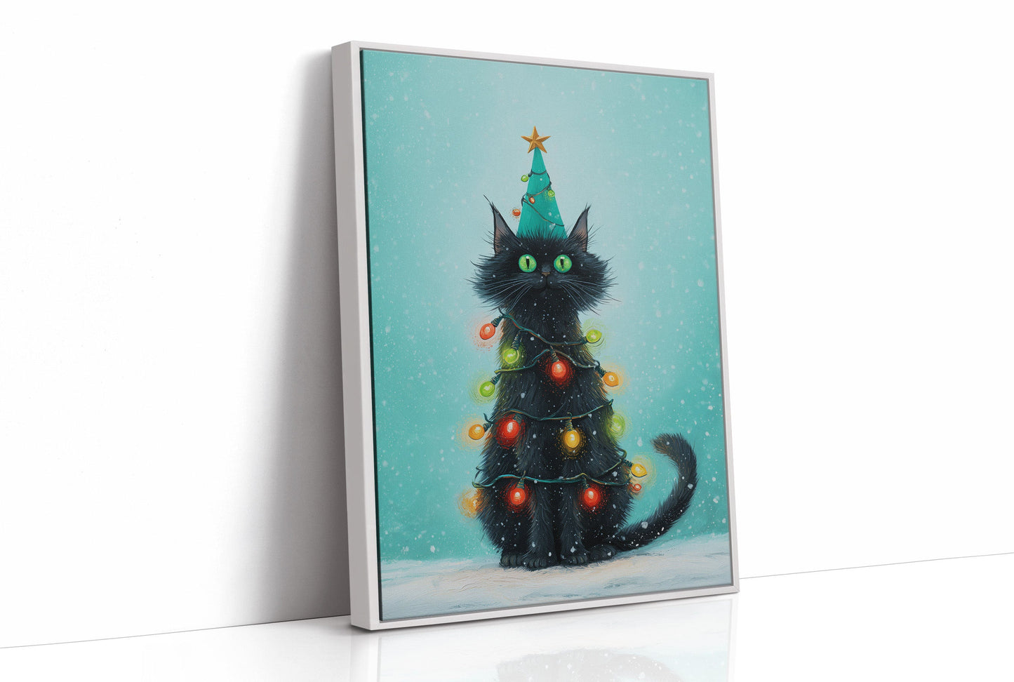 Black Cat Becomes Christmas Magic