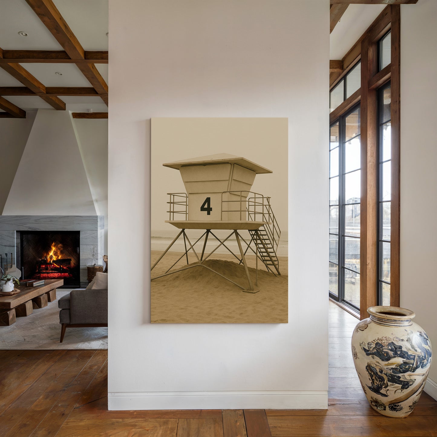 Lifeguard Tower No 4 in Sepia Calm