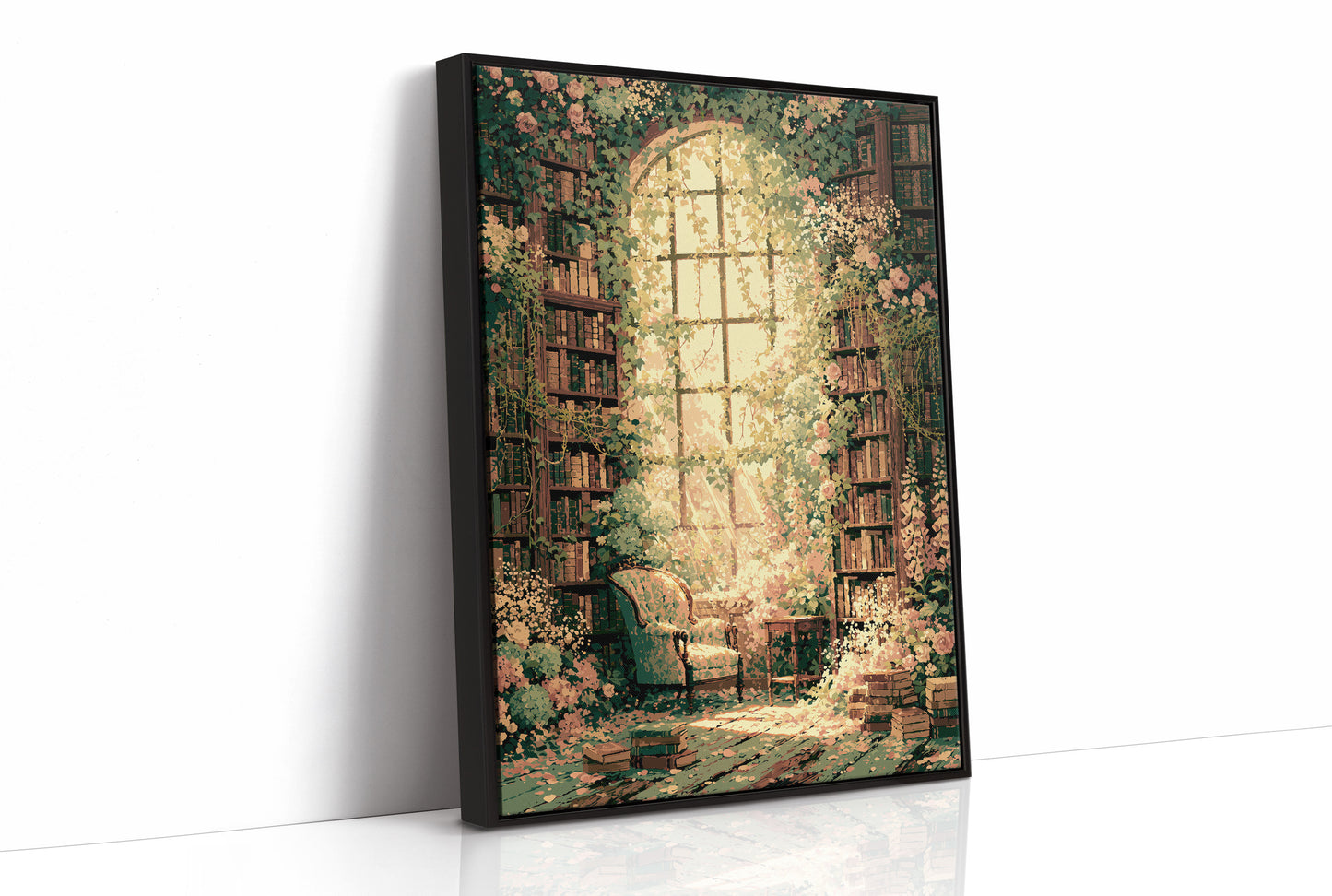 Arched Light, Rose-Draped Stacks