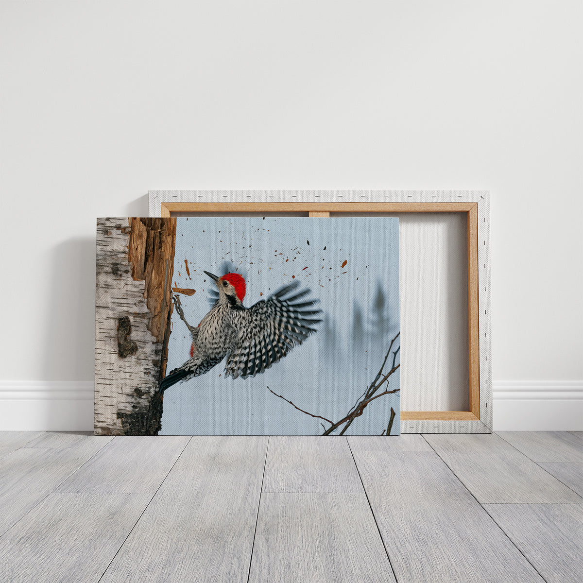Woodpecker in Mid-Strike