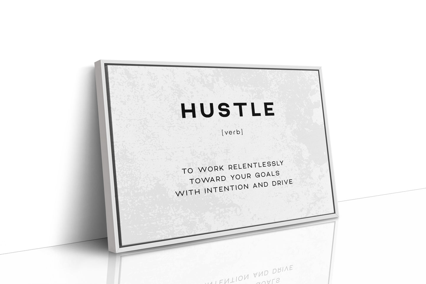 Hustle Definition Canvas Art | Bold Motivational Typography Print for Home Office, Gym or Entrepreneur Décor