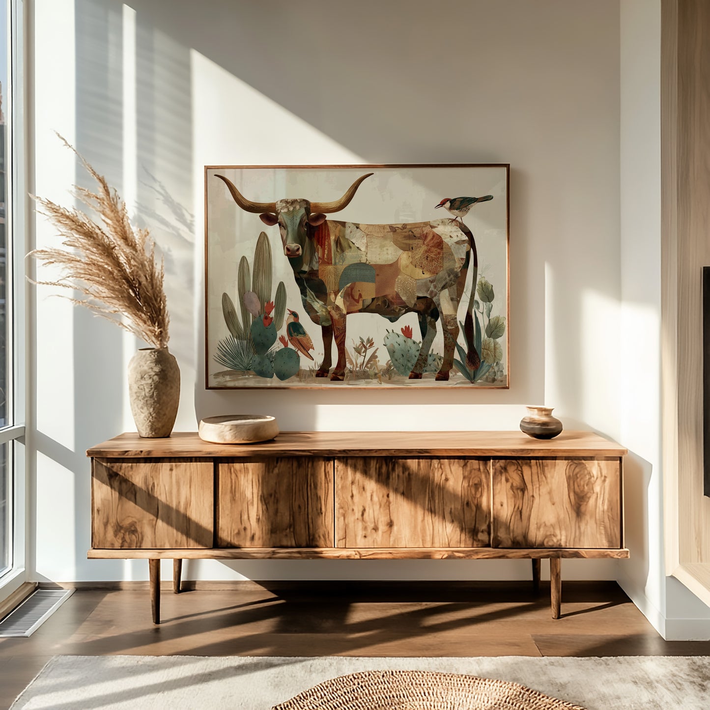 Desert Birds Dance With Longhorn