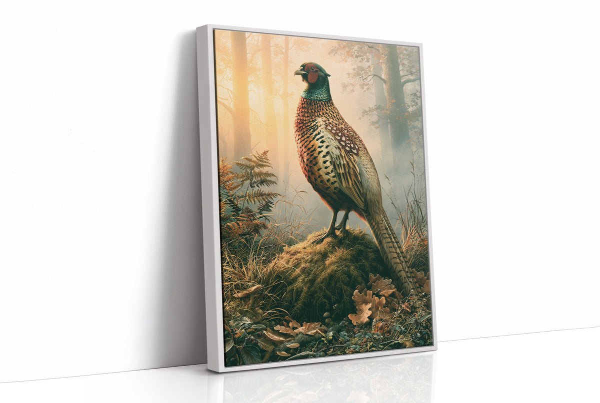 Pheasant at Dawn — Autumn Forest Wildlife Painting