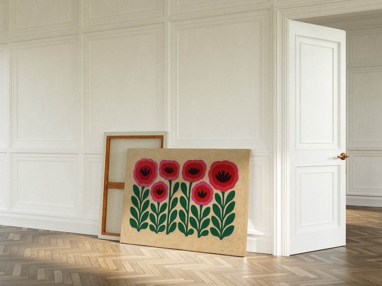 Folk Garden – Scandinavian Poppy Wall Art