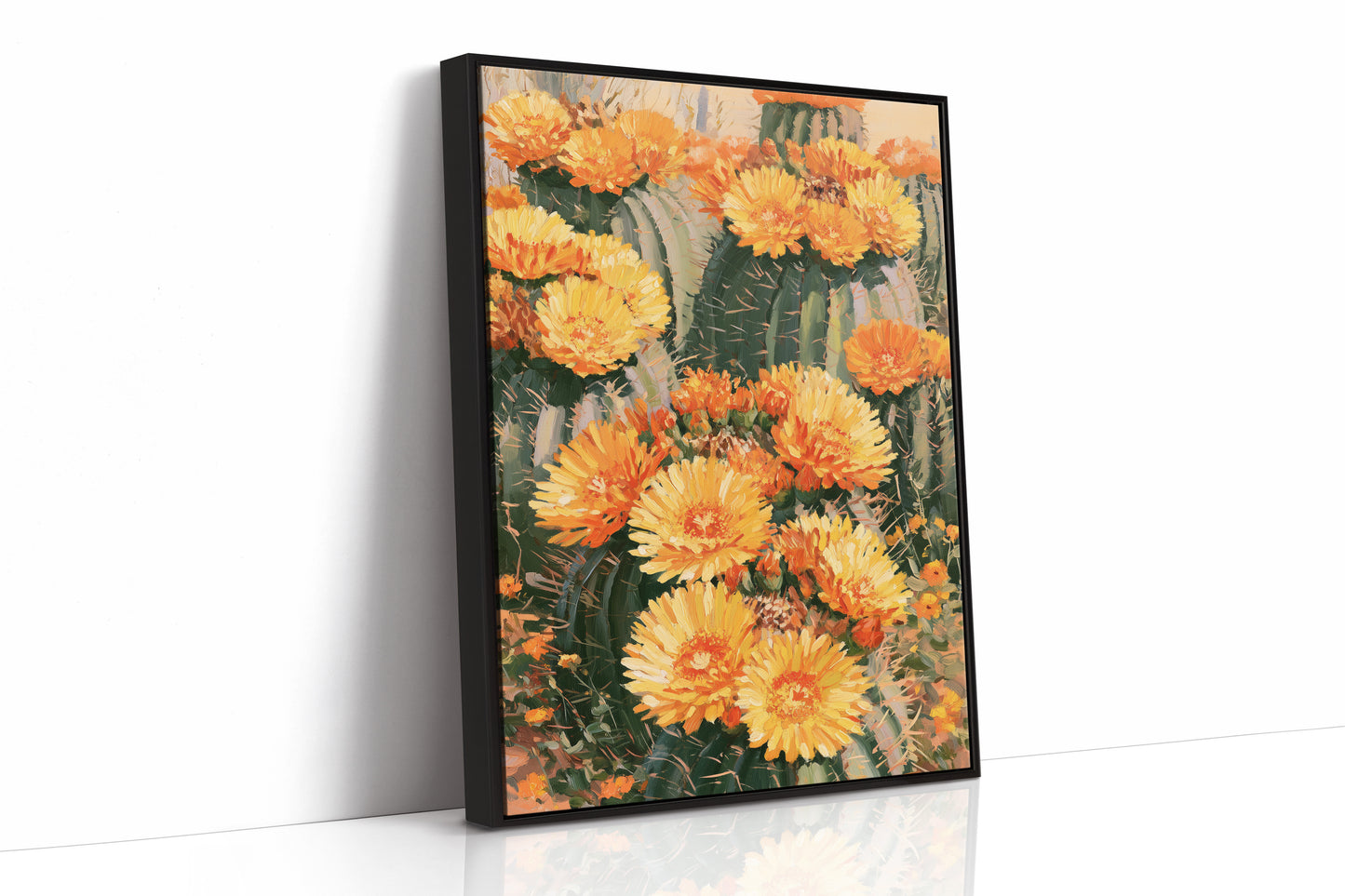 Blooming Barrel Cactus Flowers