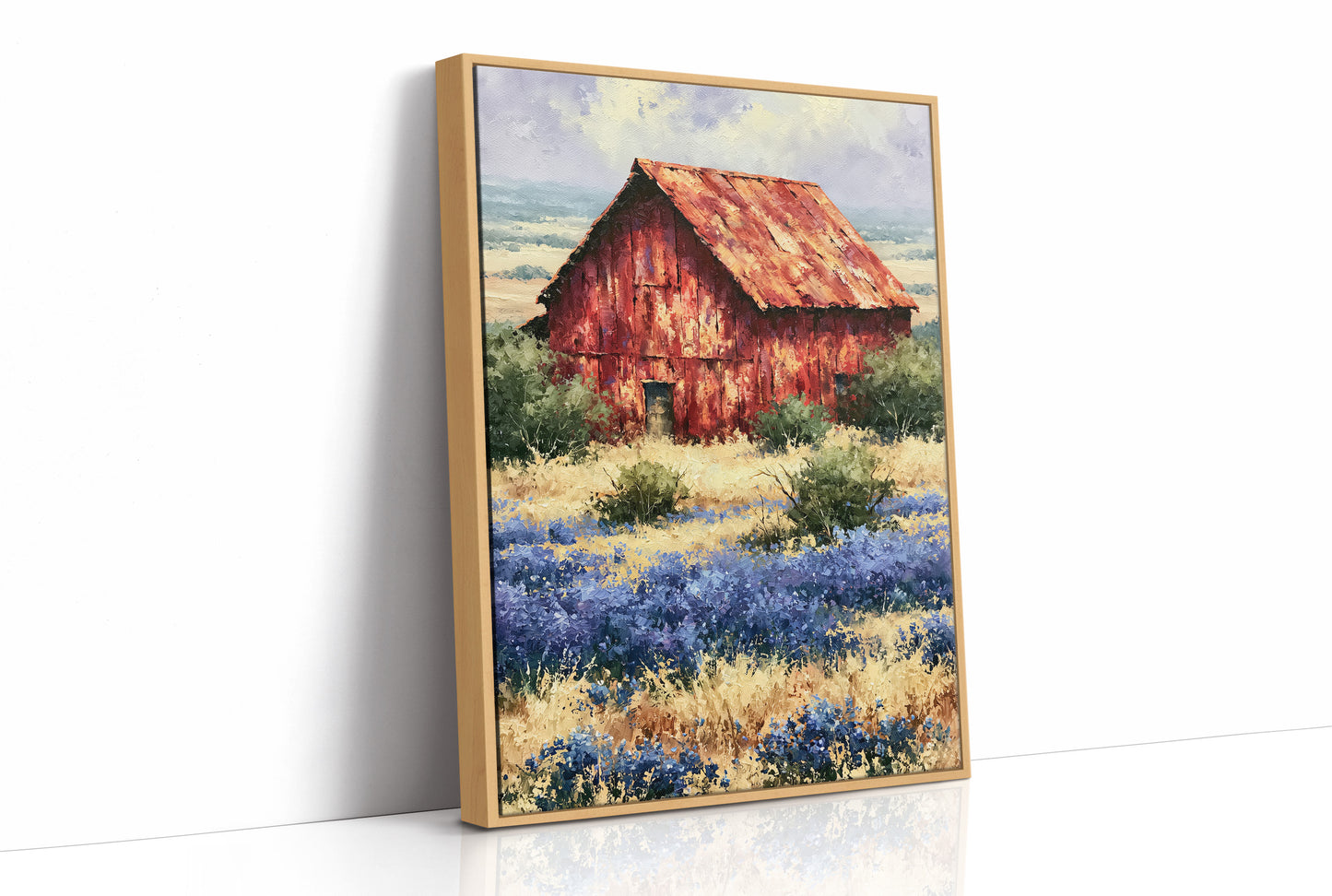 Red Barn in the Bluebonnets