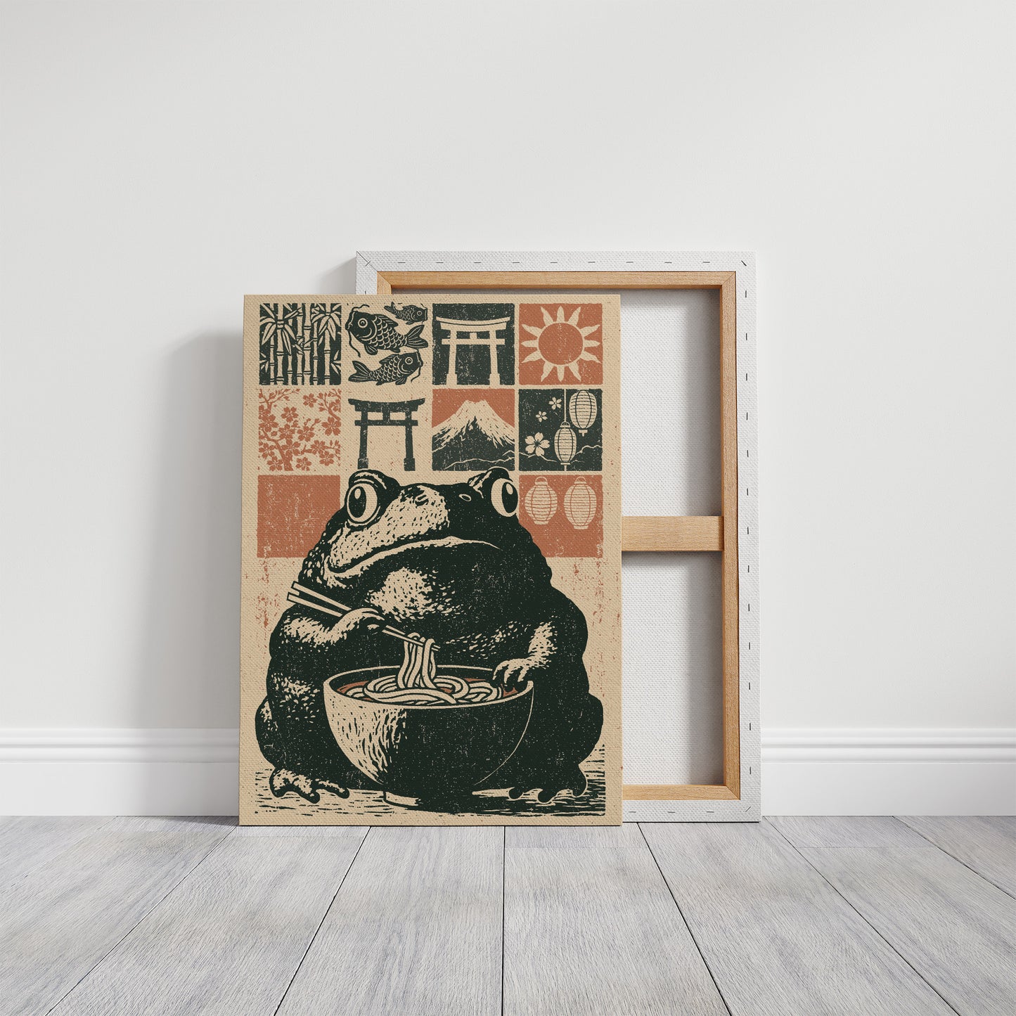 Ramen Toad in the Koi Bowl: Woodblock Feast