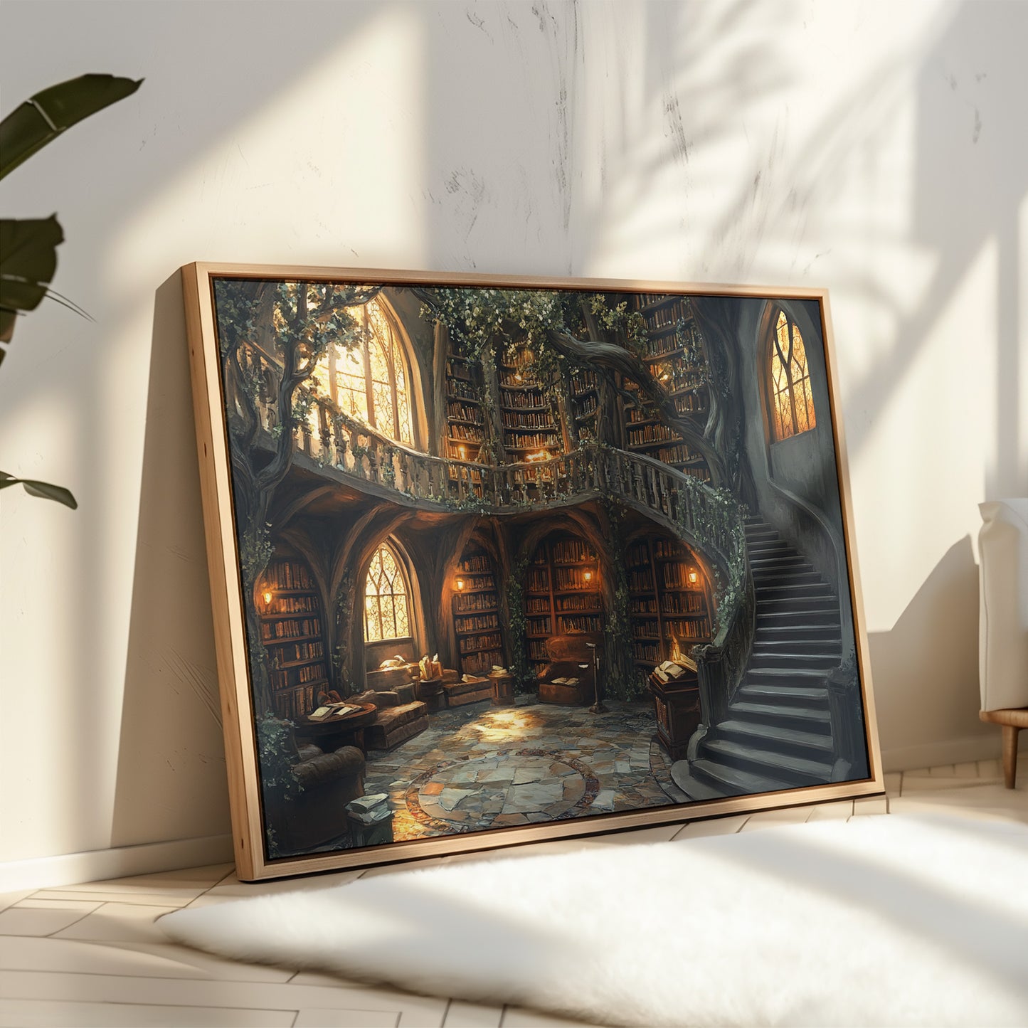 Ancient Books Dance With Sunlit Vines
