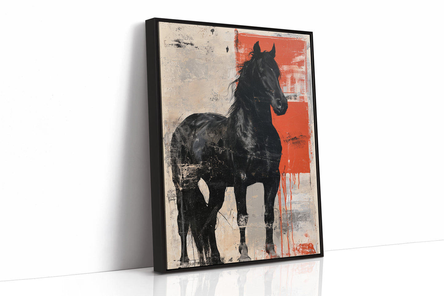 Black Stallion, Red Canvas