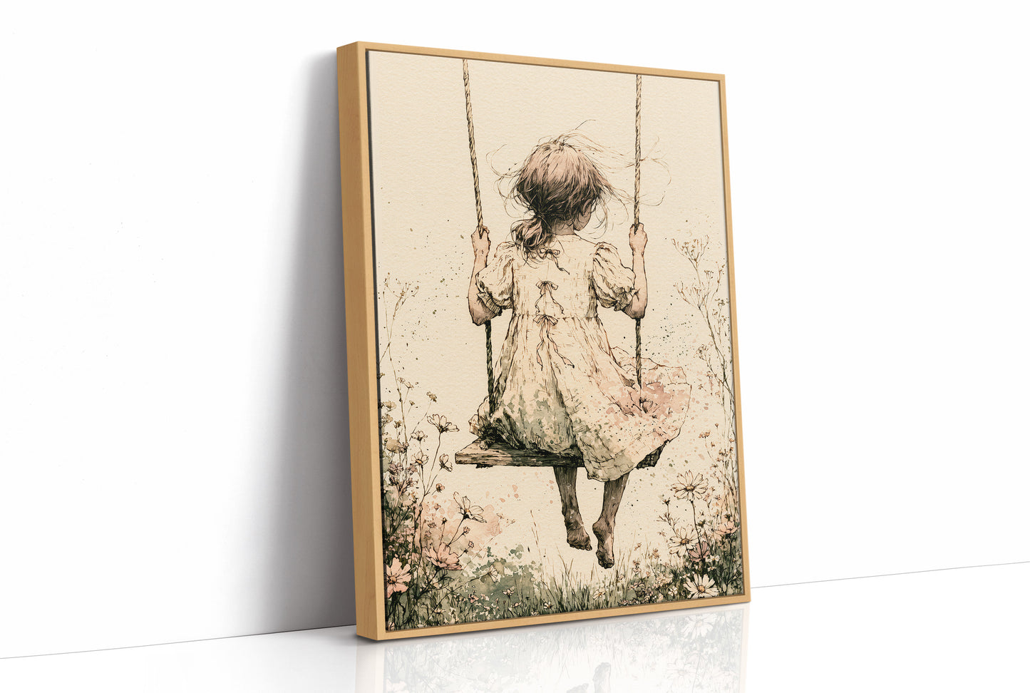 The Wildflower Swing: A Girl's Quiet Sway