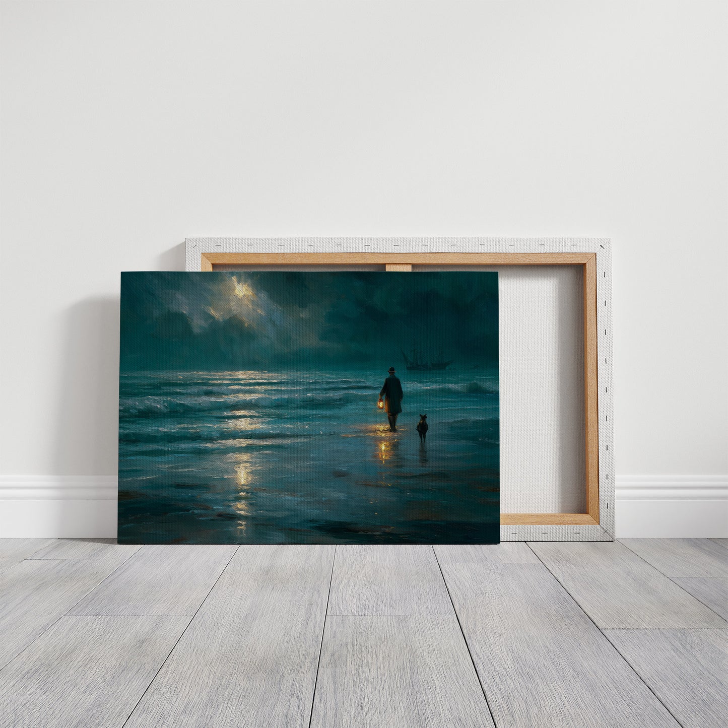 Midnight Walk Along Teal Waters