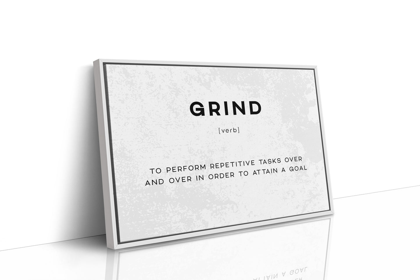 Grind Definition Canvas Art | Bold Motivational Typography Print for Home Office, Gym or Entrepreneur Décor