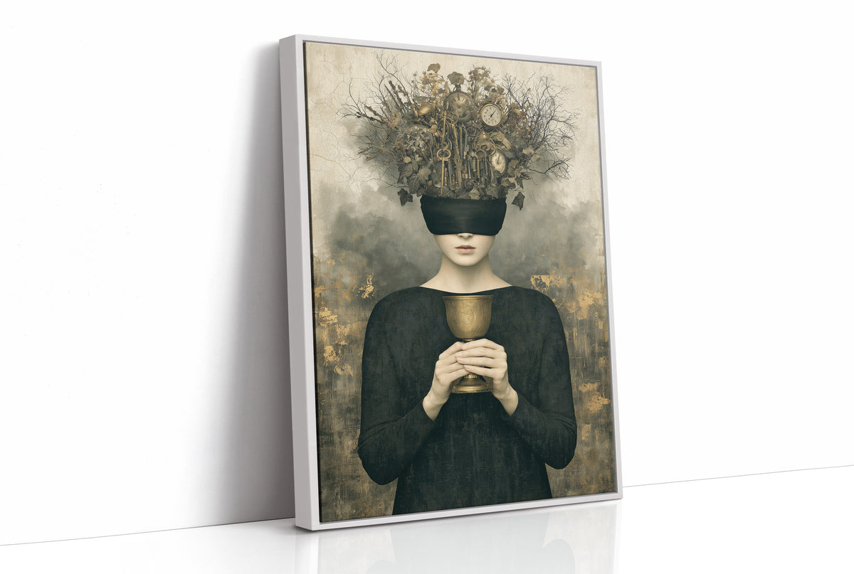 Blindfolded Time: Woman with Golden Chalice