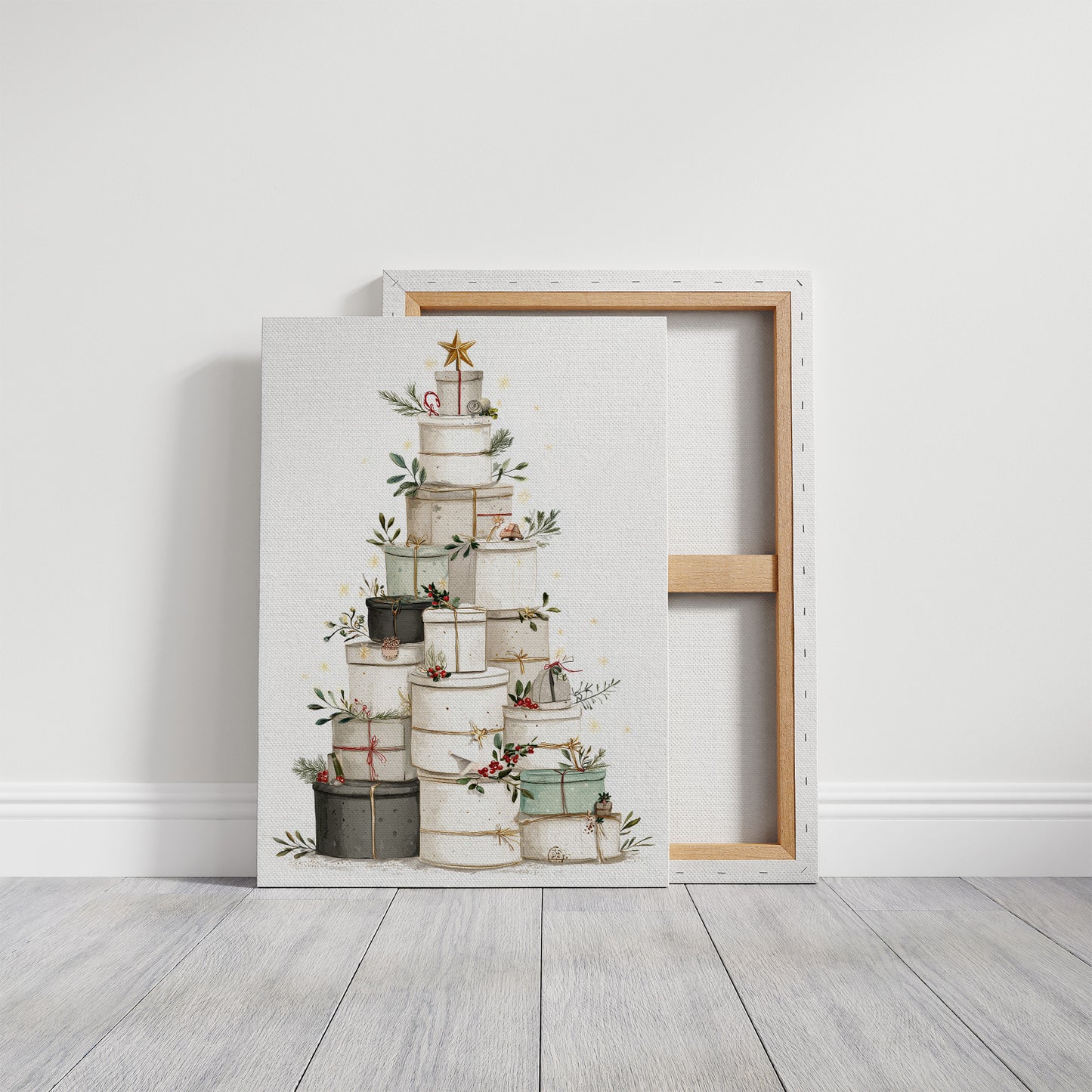 Stacked Treasures: A Festive Gift Tower