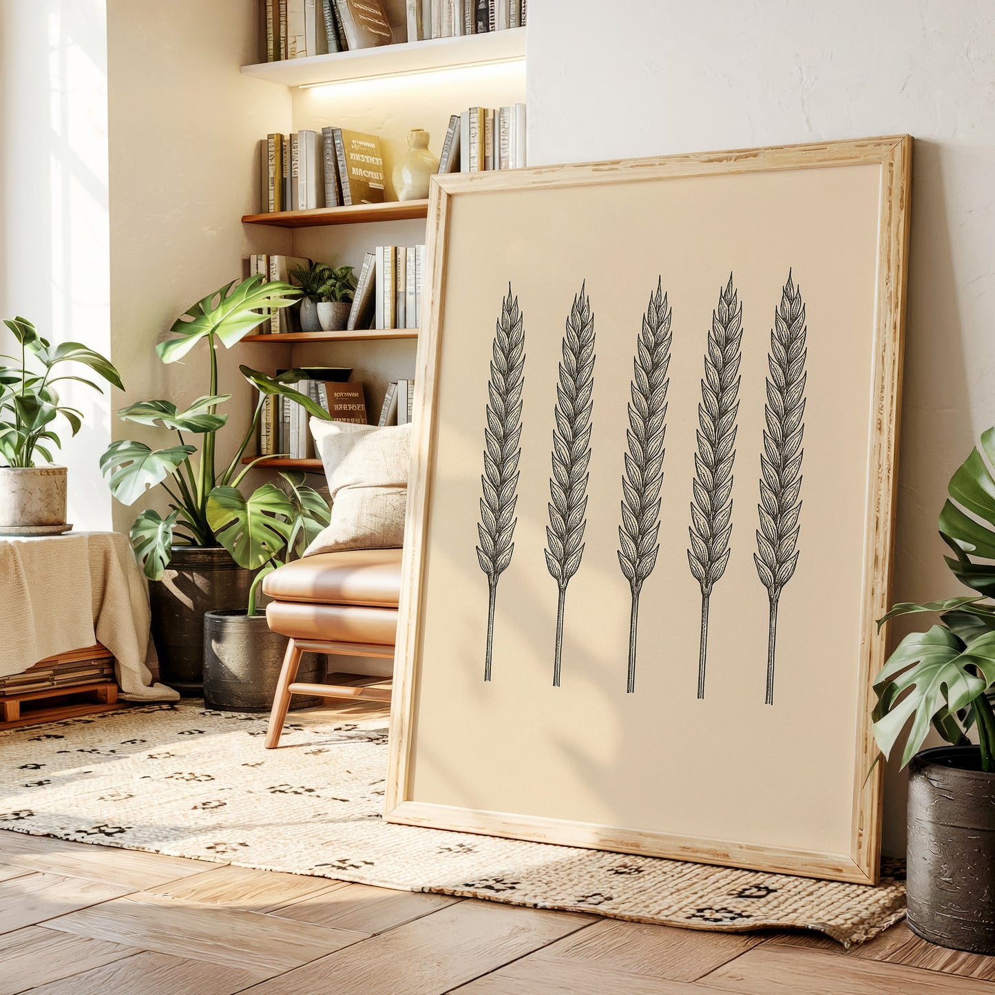 Five Loaves Botanical Wheat Illustration