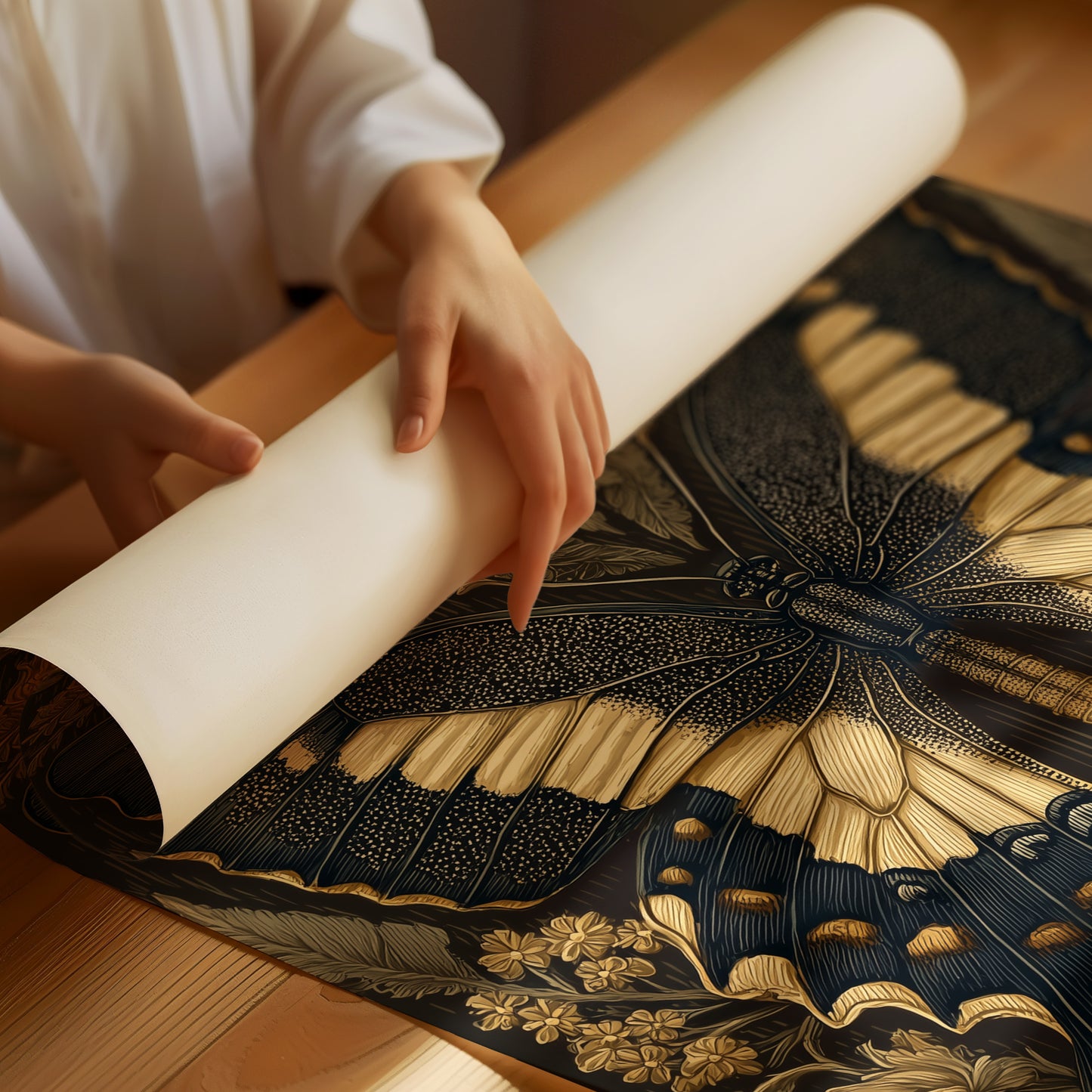 Black Wings Edged in Gold