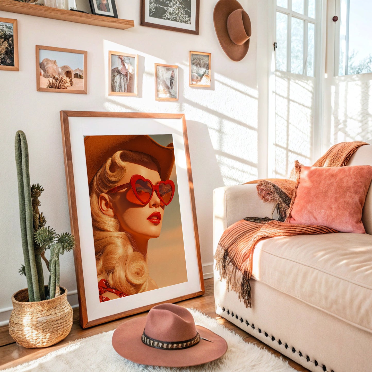 Sunset Hearts Frame Golden Hours