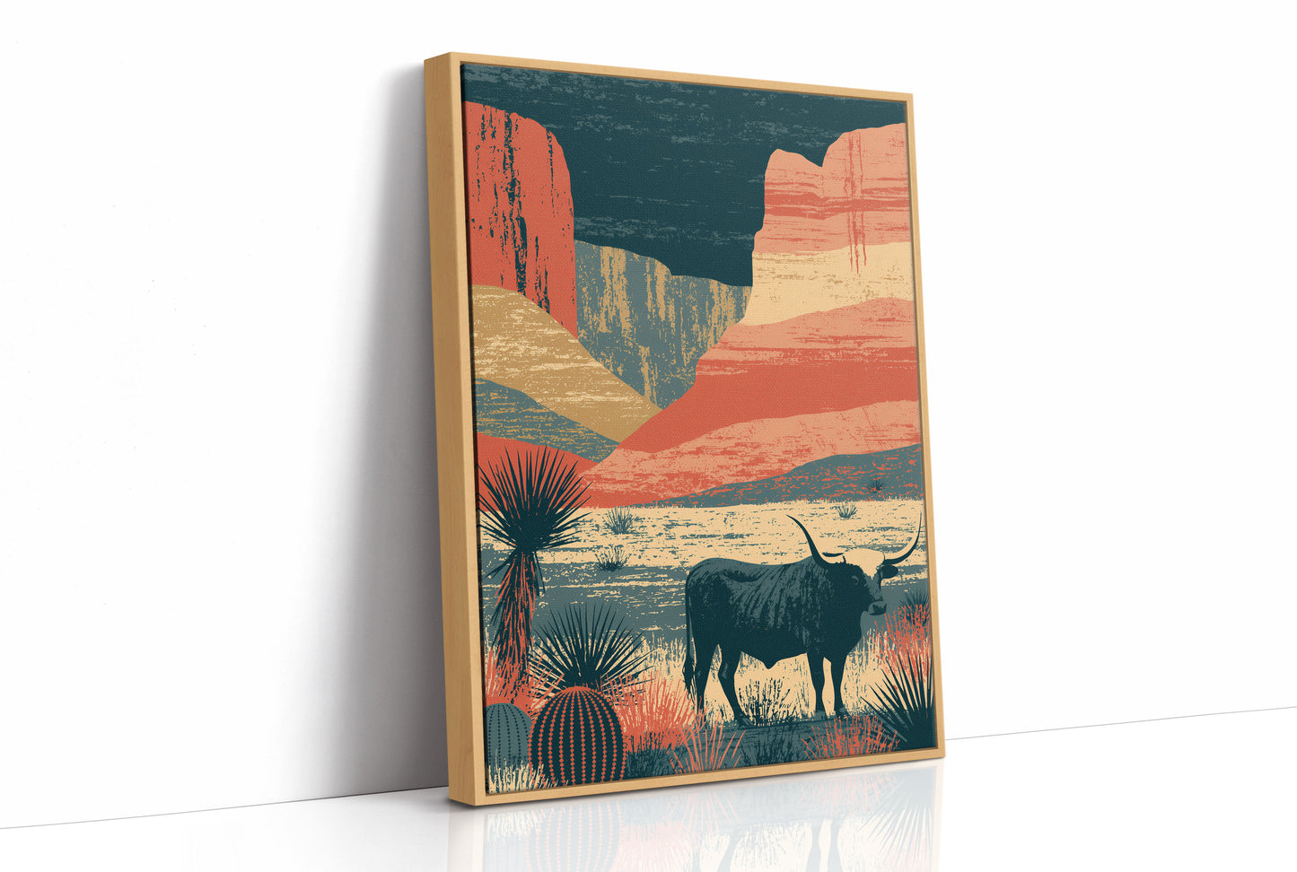 Longhorn at Dusk, Layered Mesas