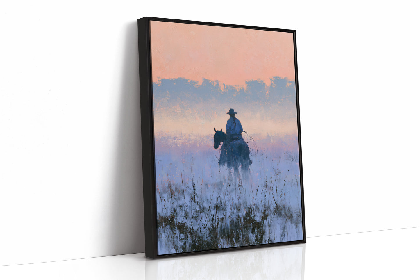 Rider Fading Into Dusk Haze