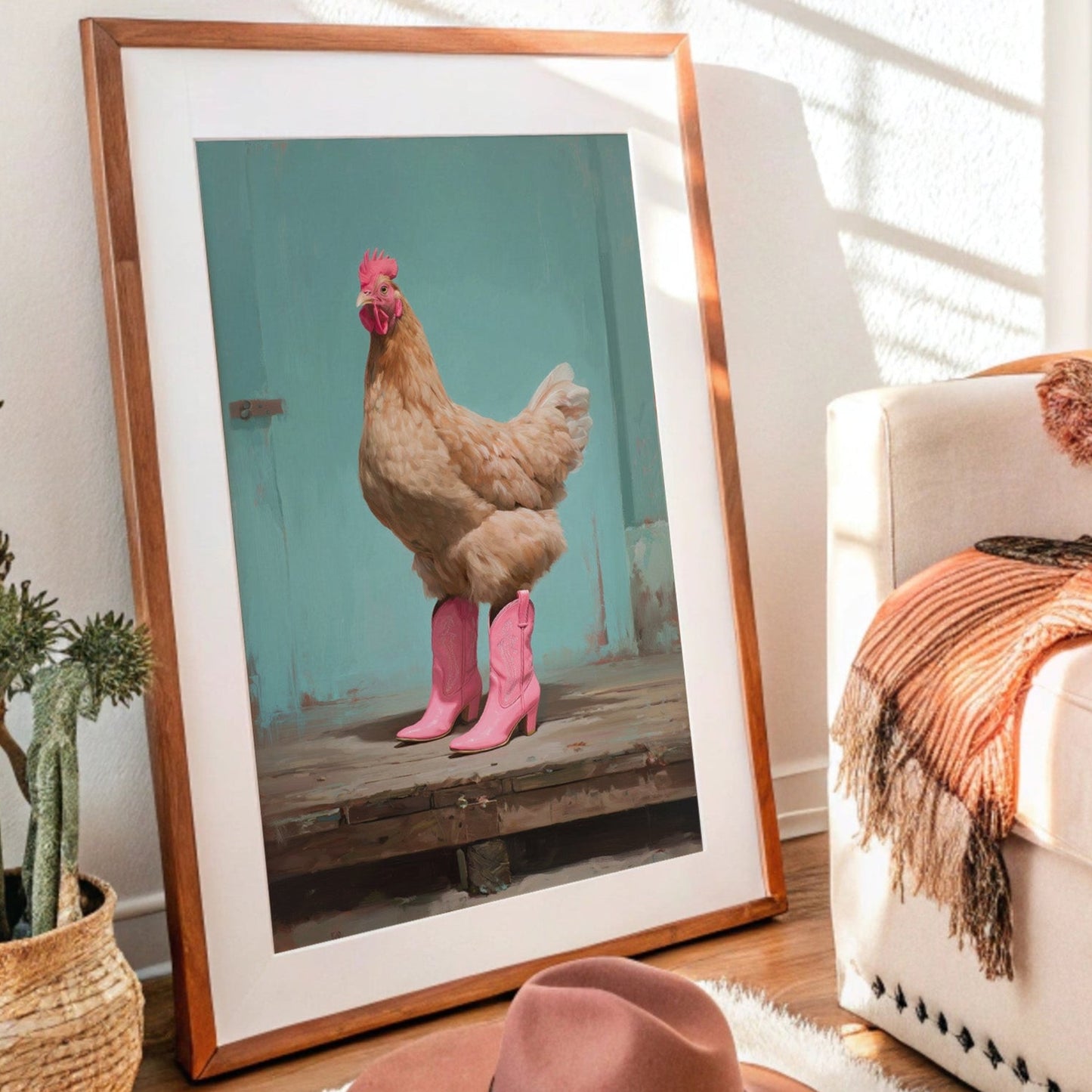 Cowgirl Chicken Struts Pink Boots