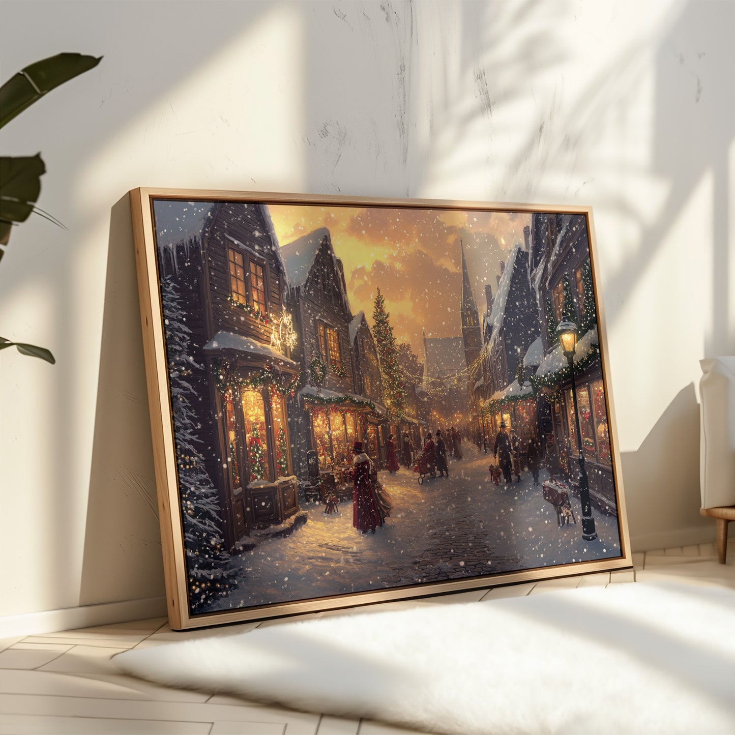 Winter Lights Dance Through Village Streets