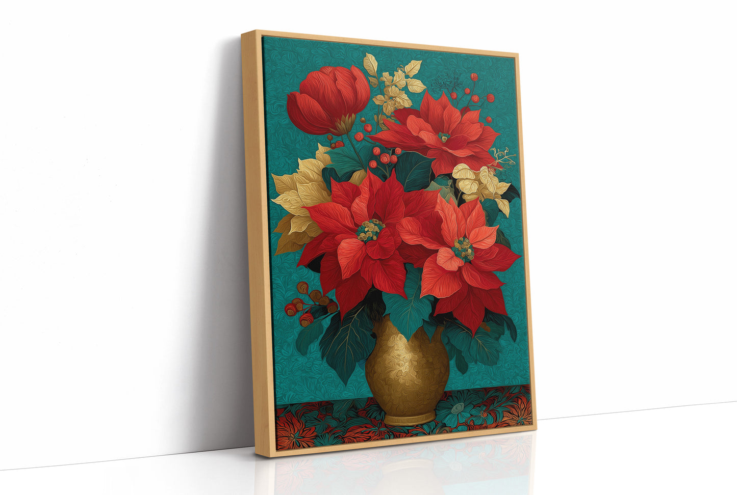 Poinsettias in Gold