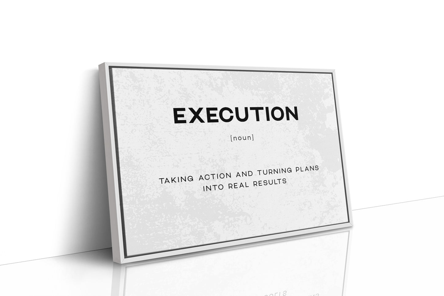 Execution Definition Canvas Art | Bold Motivational Typography Print for Home Office, Gym or Entrepreneur Décor