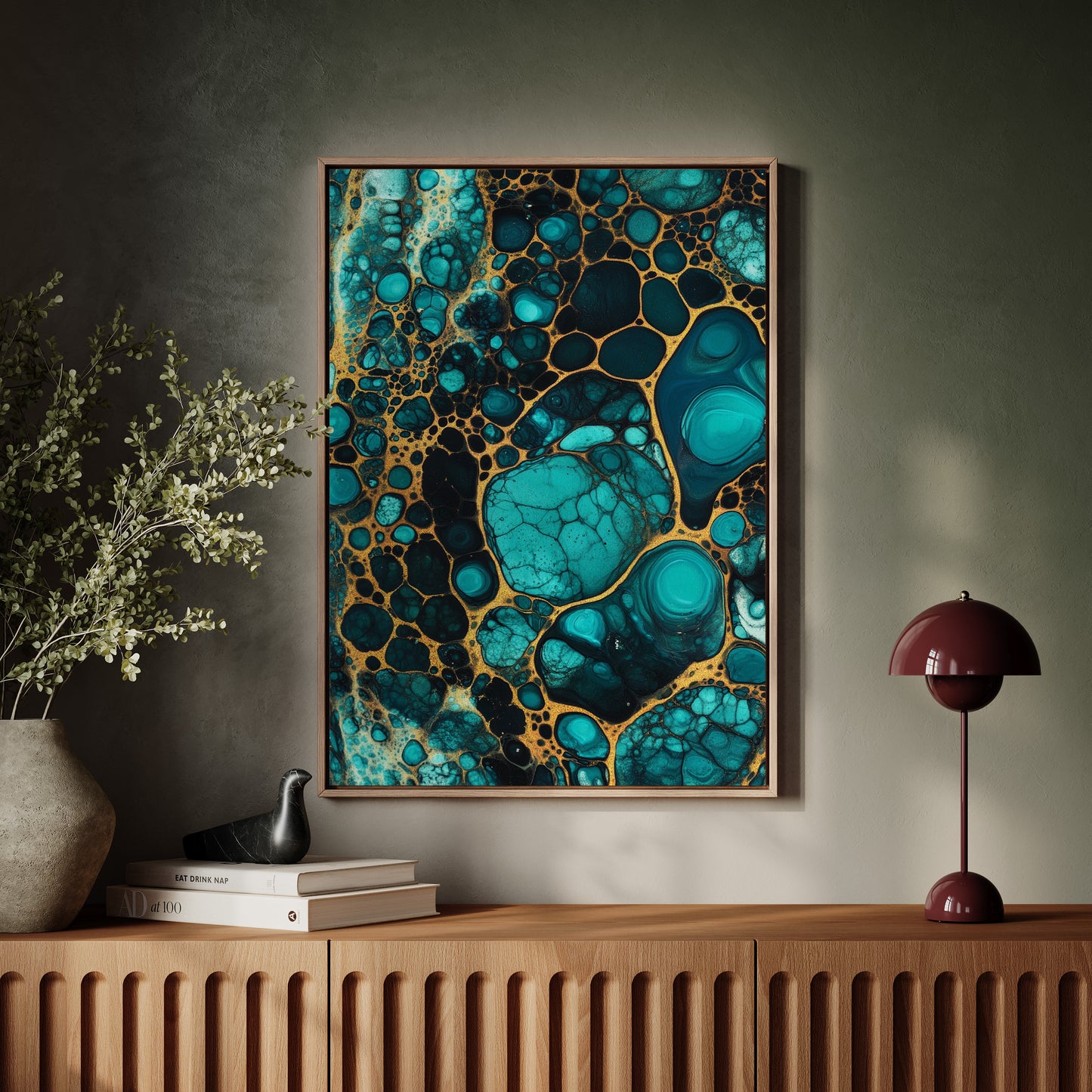 Electric Tides in Teal and Gold