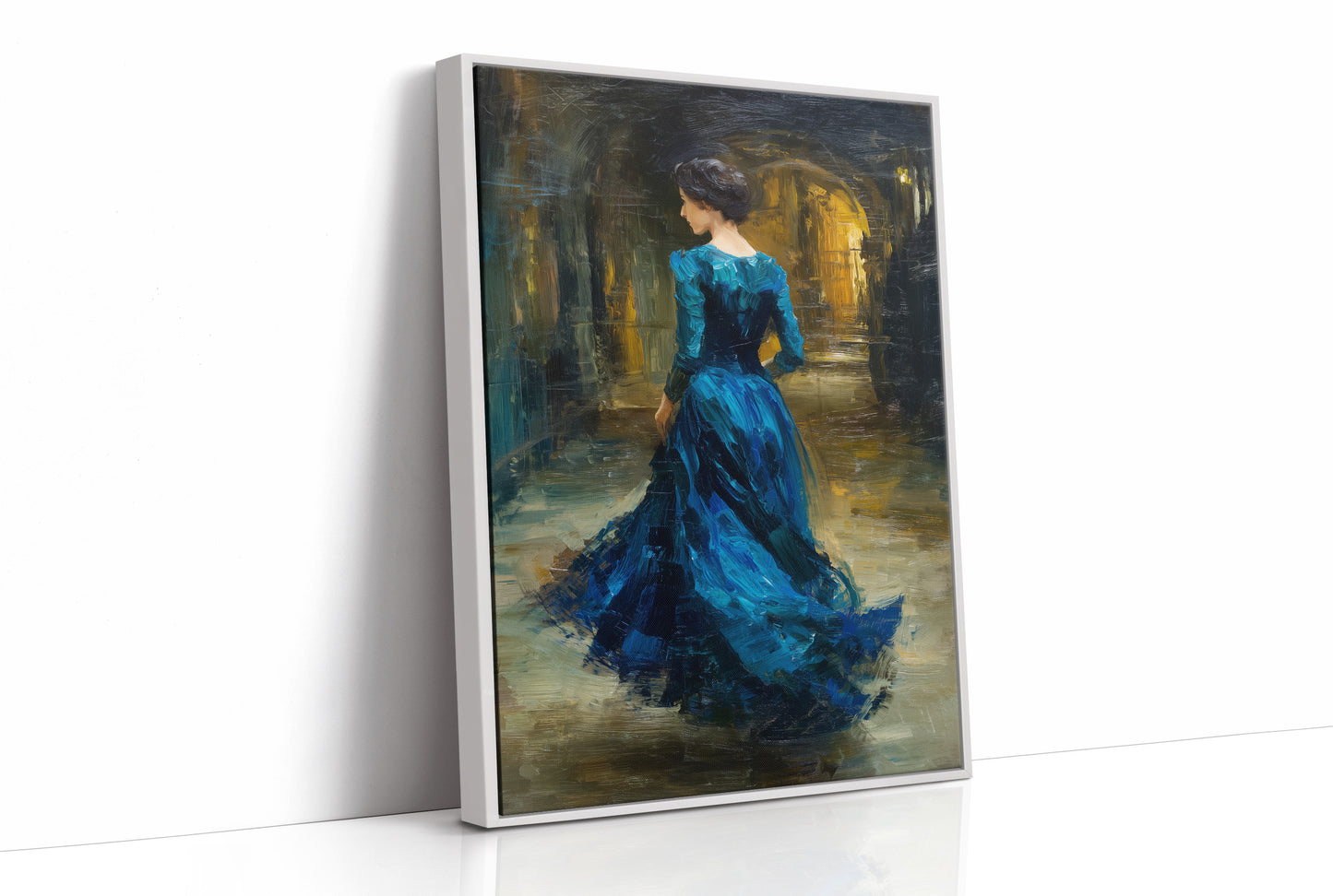 Sapphire Gown Toward Golden Passage