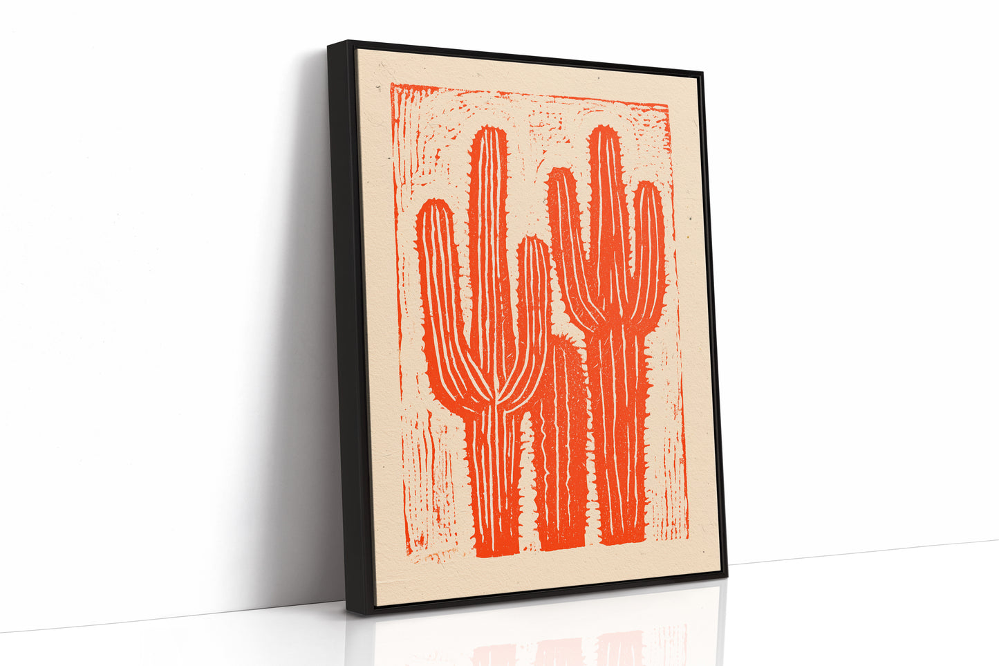 Saguaro Silhouette in Coral