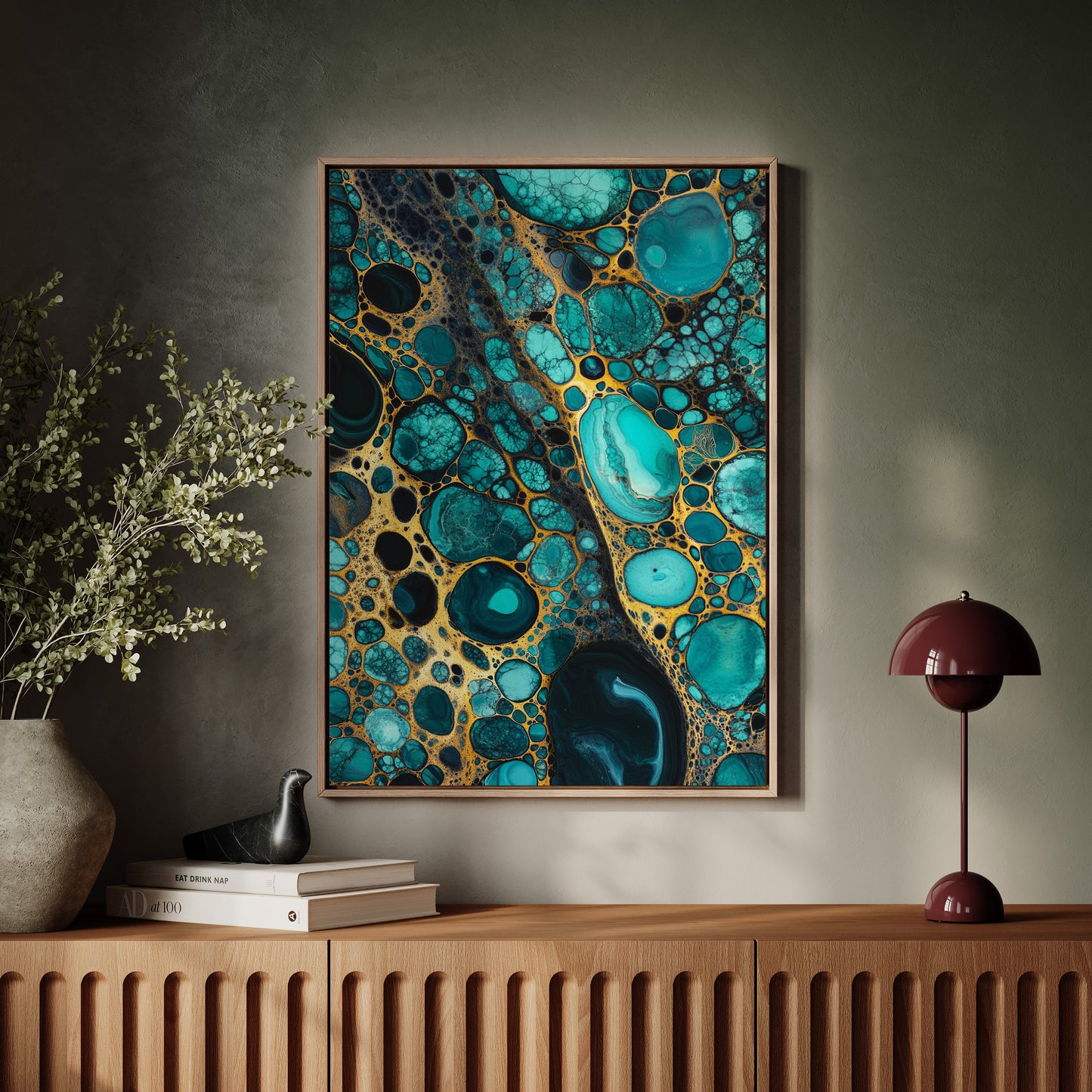 Golden Currents Beneath Turquoise Skin