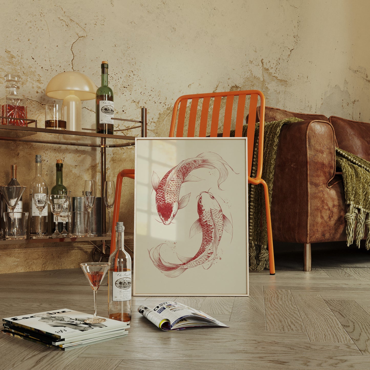 Yin-Yang Koi Fish – Minimalist Japanese Ink Wall Art