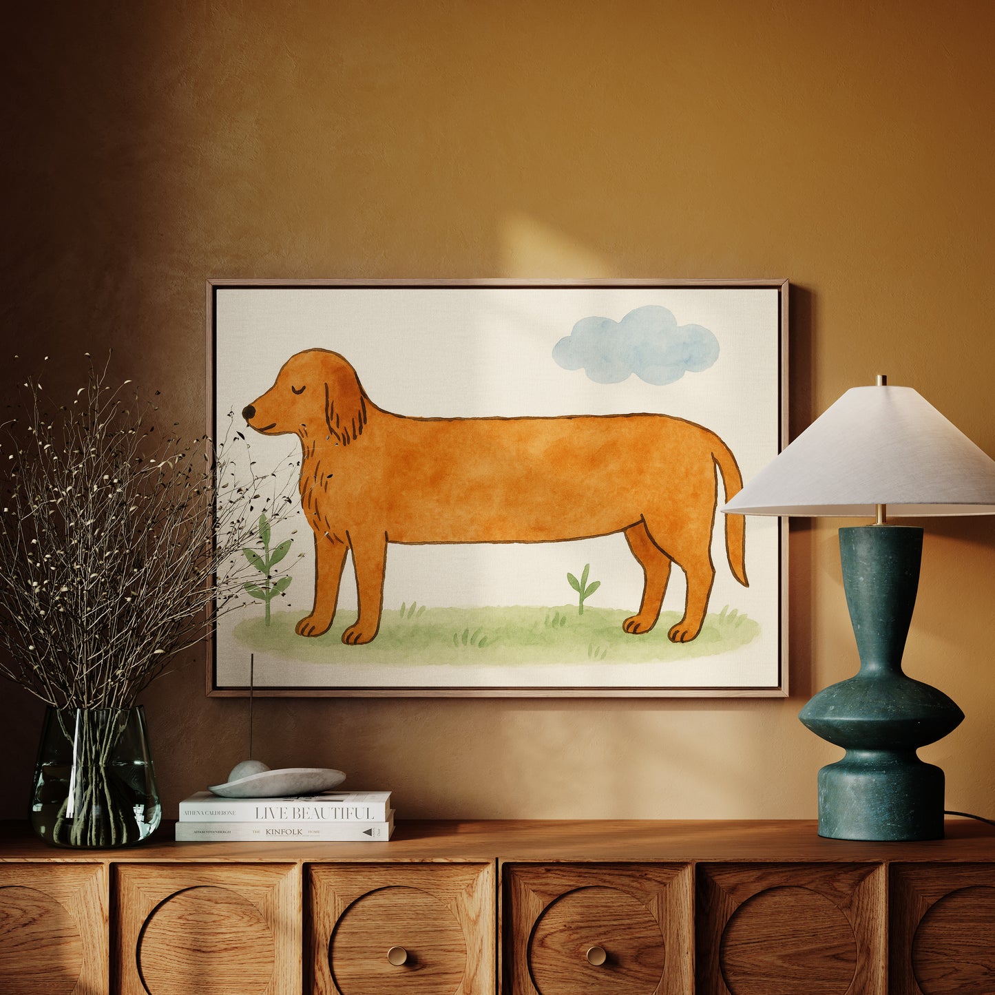 Golden Retriever Under Blue Skies